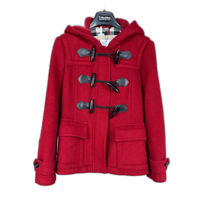 Burberry Burberry Red Wool Duffle Coat with Hood Size S / US 4 / IT 40 - 1 Thumbnail