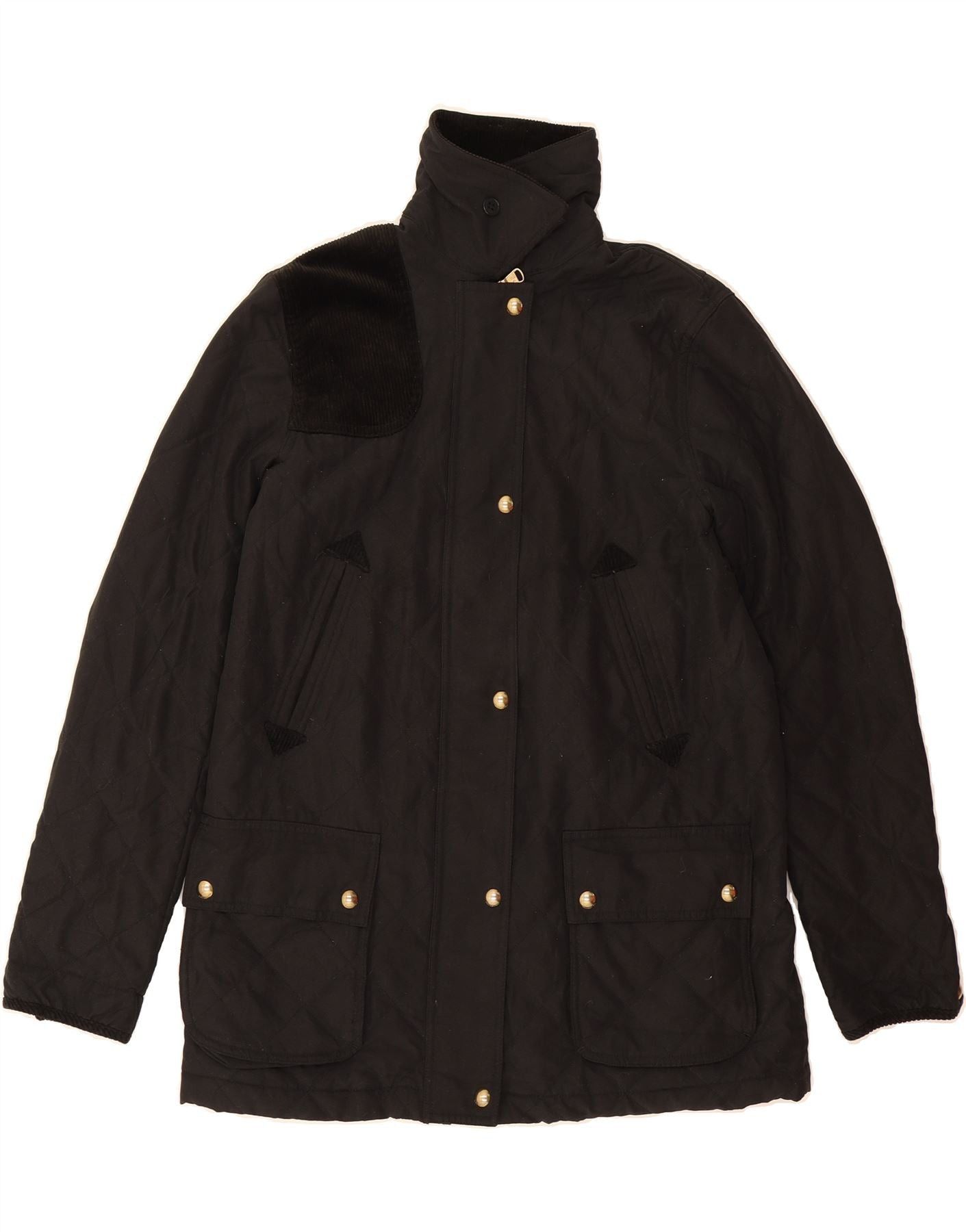 Ralph Lauren Womens Quilted Jacket UK 14 Medium Black Cotton Size M / US 6-8 / IT 42-44 - 1 Thumbnail