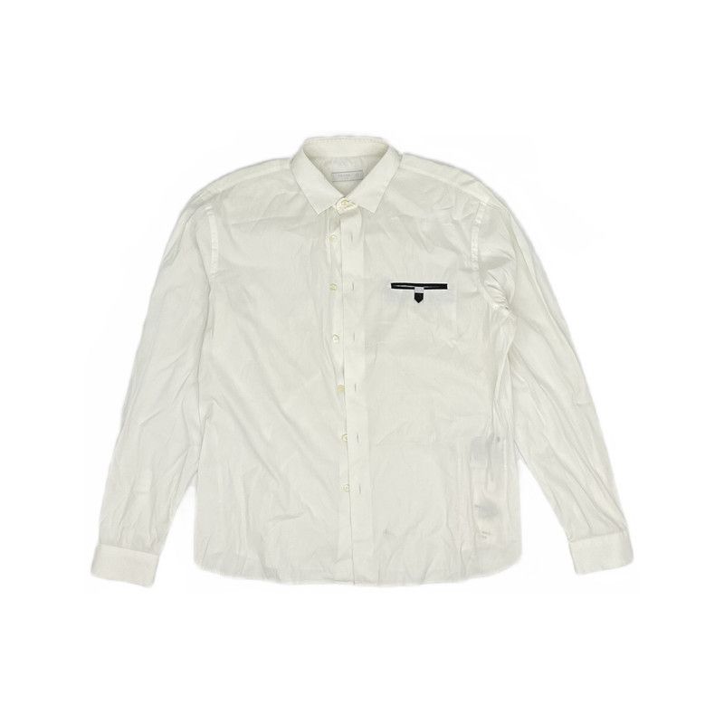Prada Prada White Long Sleeve Pocket Shirt Size US S / EU 44-46 / 1 - 1 Thumbnail