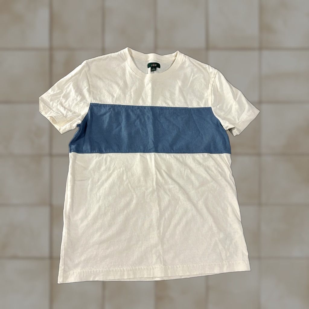 J.Crew J. Crew Oarsman Shirt Mens Small White Blue Colorblock Crewneck Tee Short Sleeve Size US S / EU 44-46 / 1 - 1 Thumbnail