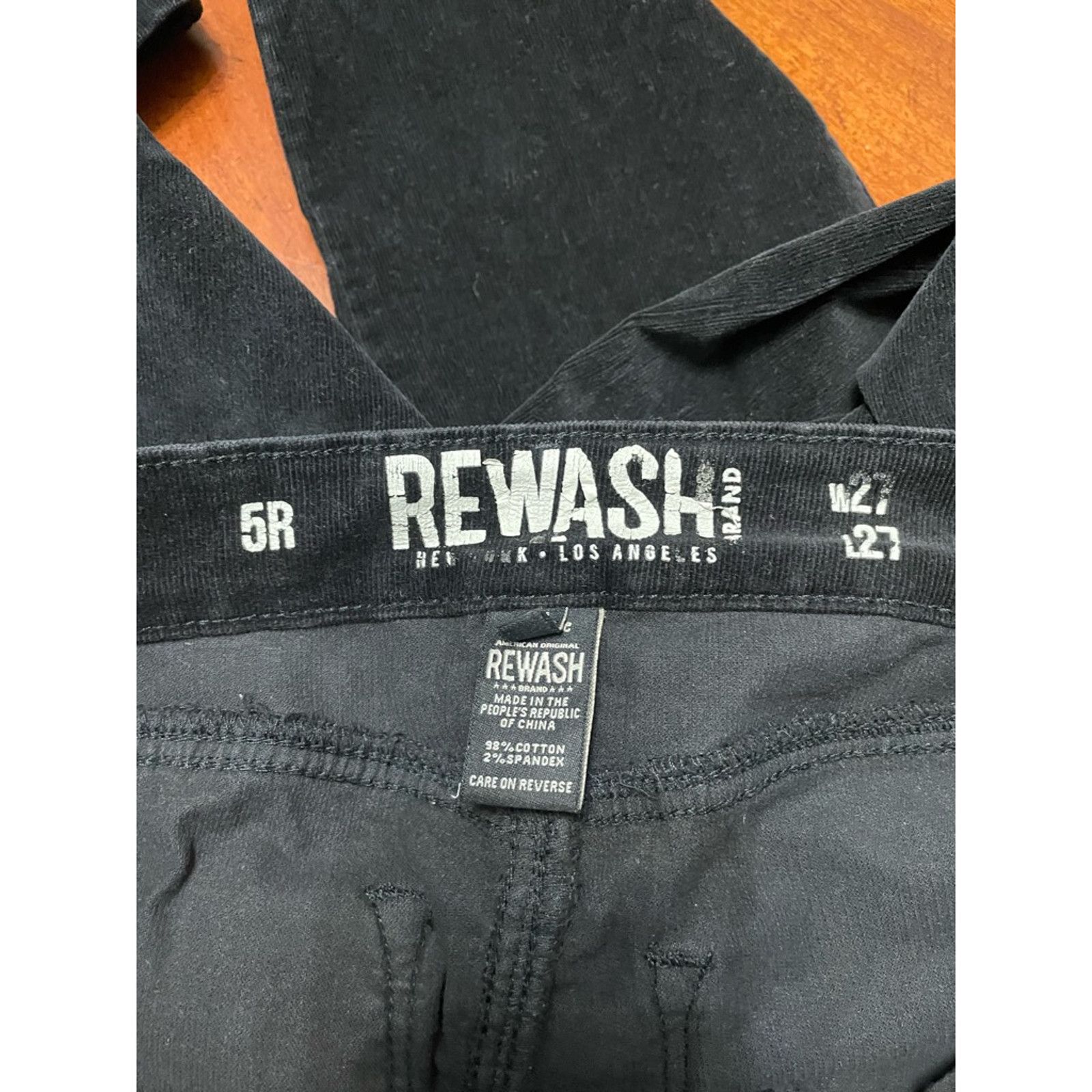 Other Rewash Womens Skinny Slim Pants Black Stretch Corduroy 5R/27 Size 27" / US 4 / IT 40 - 7 Thumbnail