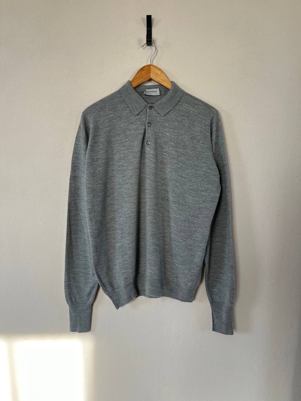 John Smedley John Smedley Gray Wool Knit Pullover Sweater Collared Button Size US L / EU 52-54 / 3 - 1 Thumbnail