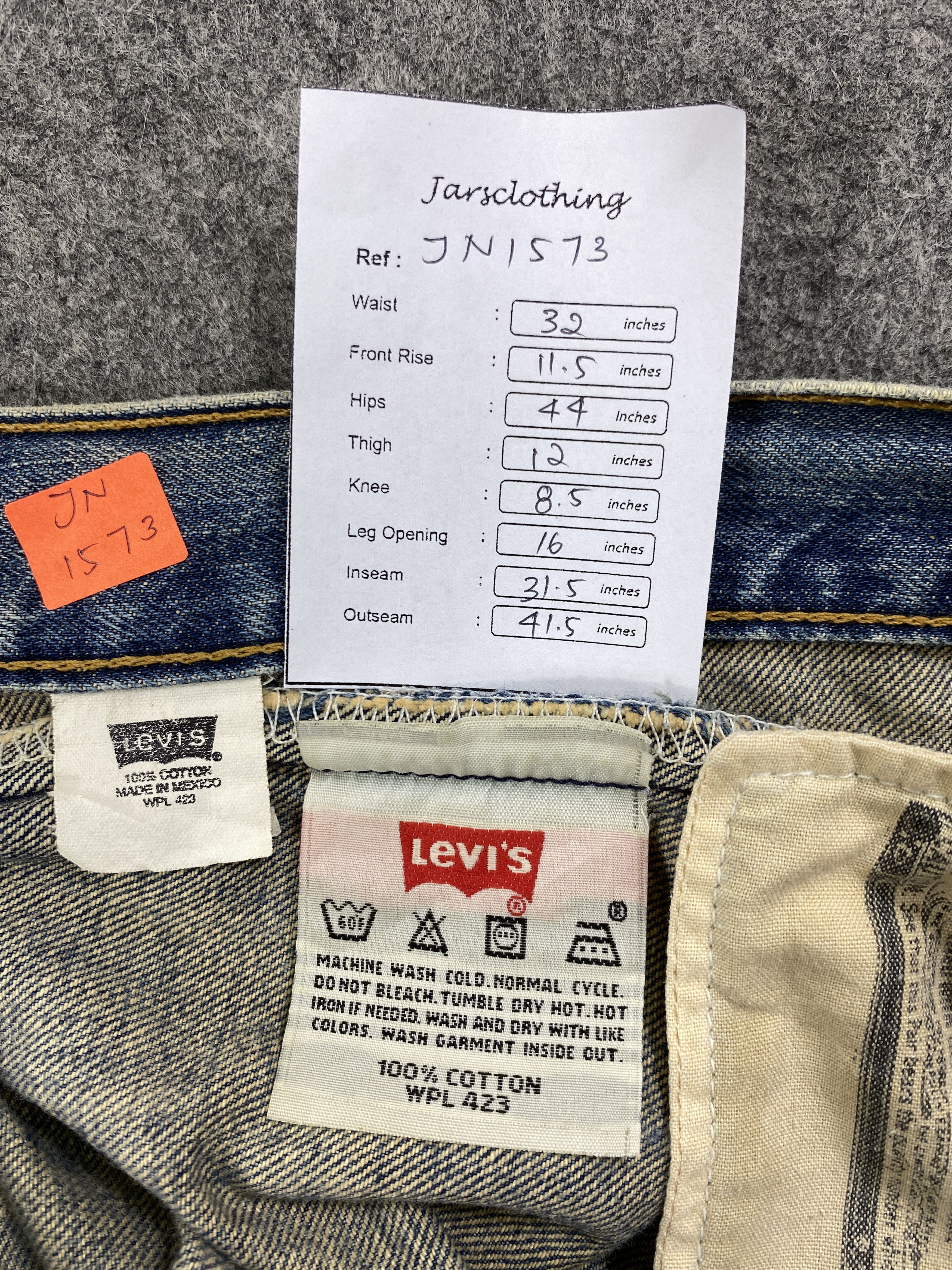 Japanese Brand Dirty Blue Vintage Levi's 501 Jeans 32x31.5 Denim -JN1573 Size US 32 / EU 48 - 8 Thumbnail