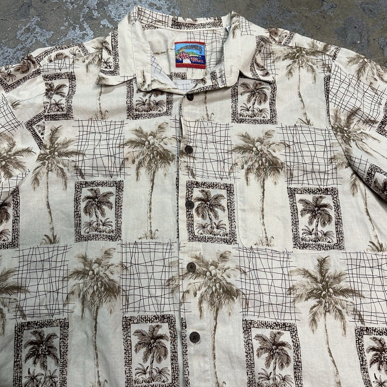 Reyn Spooner Joe Kealoha Palm Trees Hawaiian Shirt Large Men