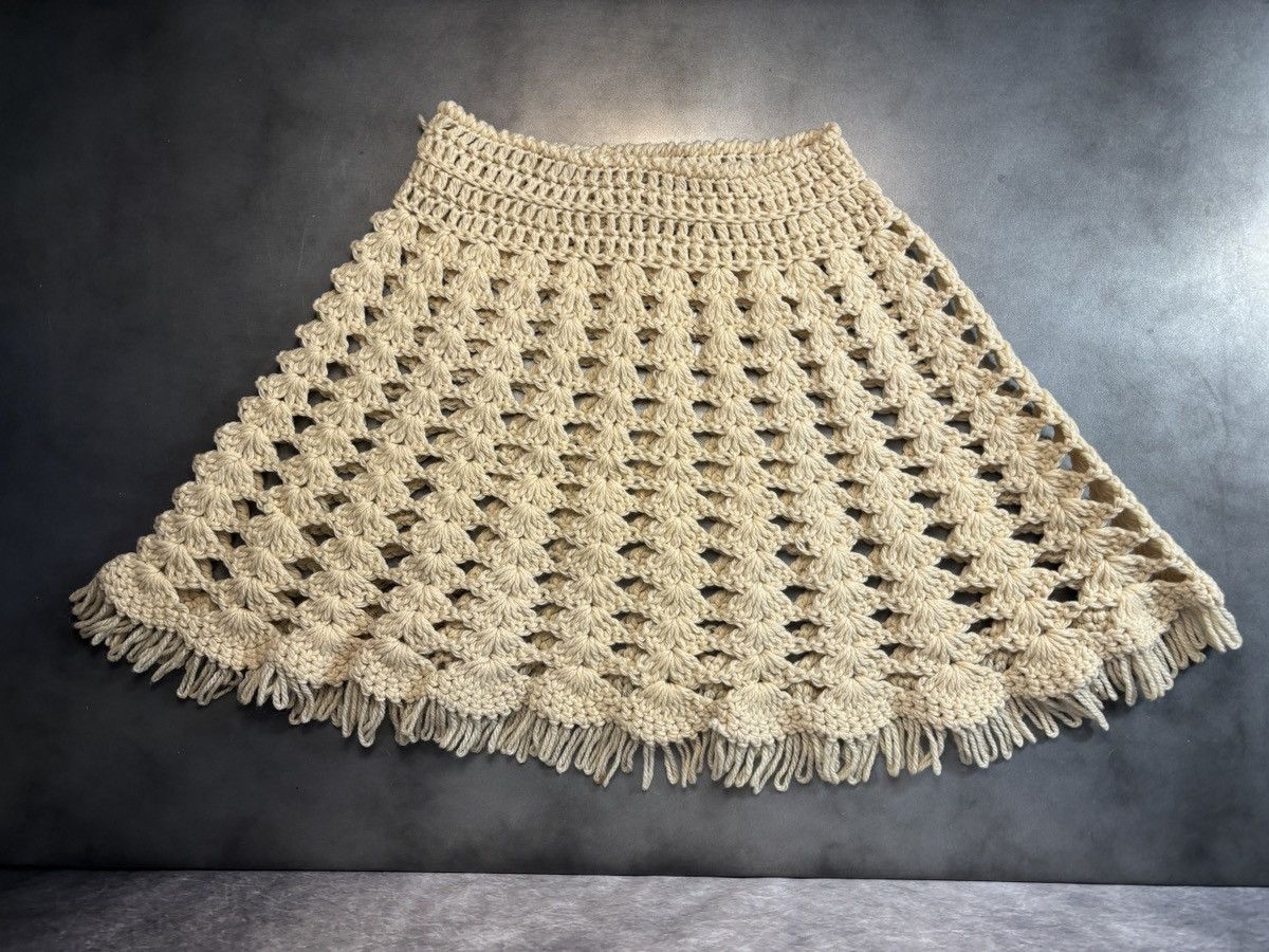 Vintage Vintage Loose Knit Skirt 1970s Skirt Coachella Boho Handmade Size 29" - 10 Thumbnail