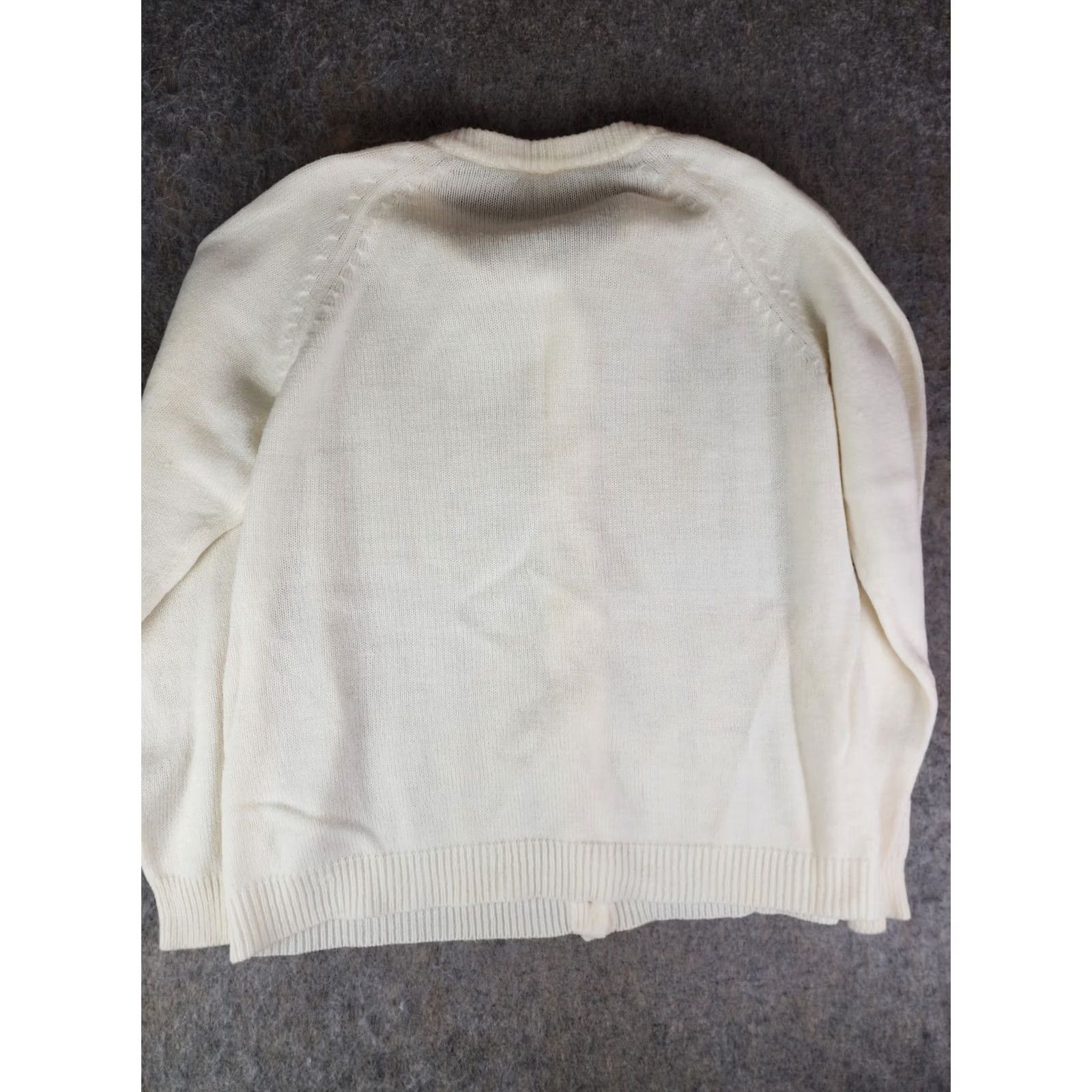 Vintage VINTAGE Kmart Womens Sweater Cardigan Cable-Knit Button Size 46 Ivory Distressed Size L / US 10 / IT 46 - 6 Thumbnail