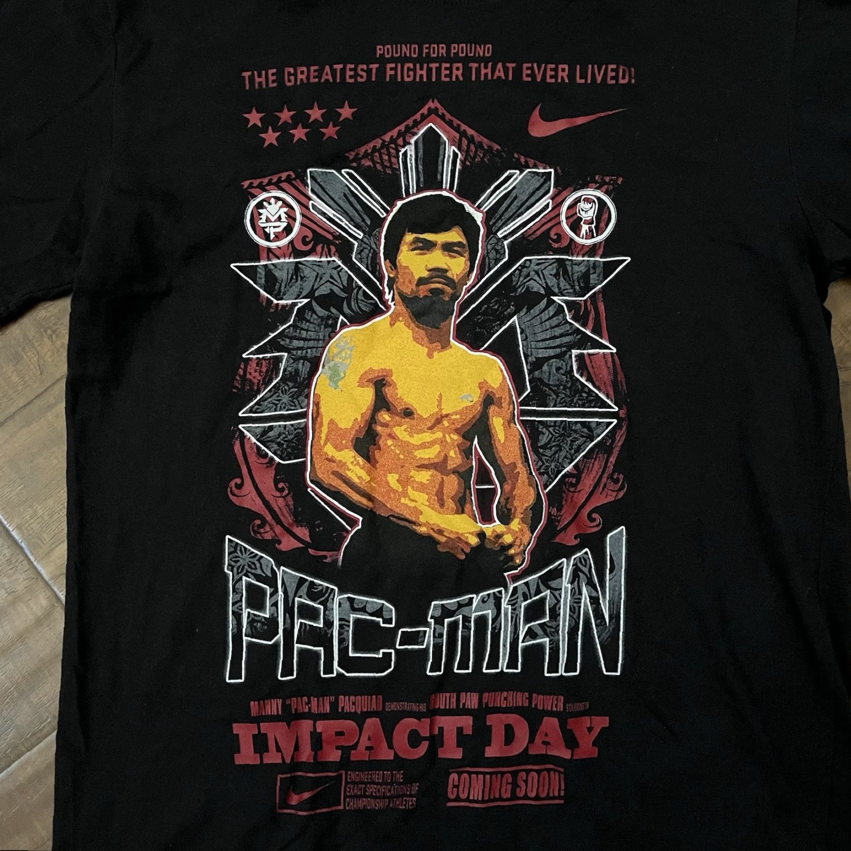 Nike VINTAGE Nike Dri-Fit Manny Pacquiao Boxing T-Shirt Men Small Black Sports 2000s Size US S / EU 44-46 / 1 - 3 Thumbnail