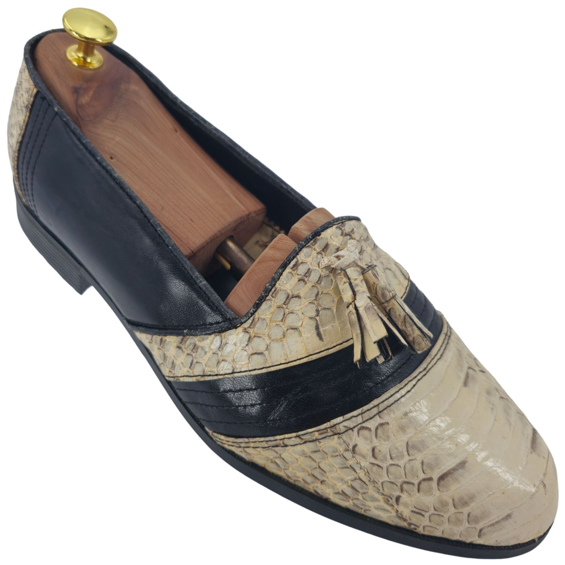 Other Vintage NEW Exotic Snakeskin 10.5D Dress Shoes Natural Cream Size US 10.5 / EU 43-44 - 1 Thumbnail