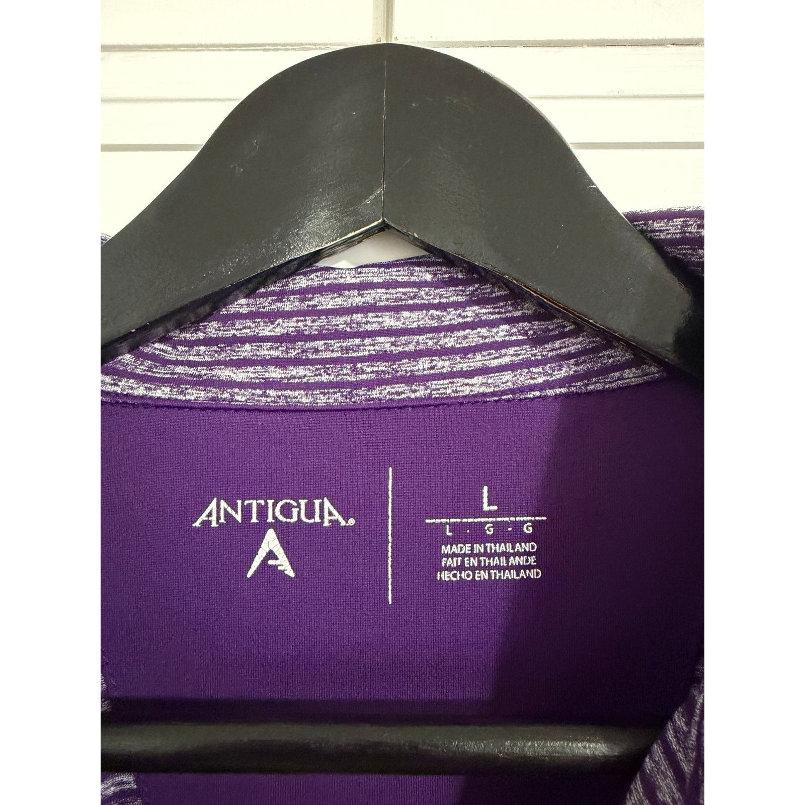 Antigua Minnesota Vikings Purple Striped Golf Polo Men's Size Large Size US L / EU 52-54 / 3 - 3 Thumbnail