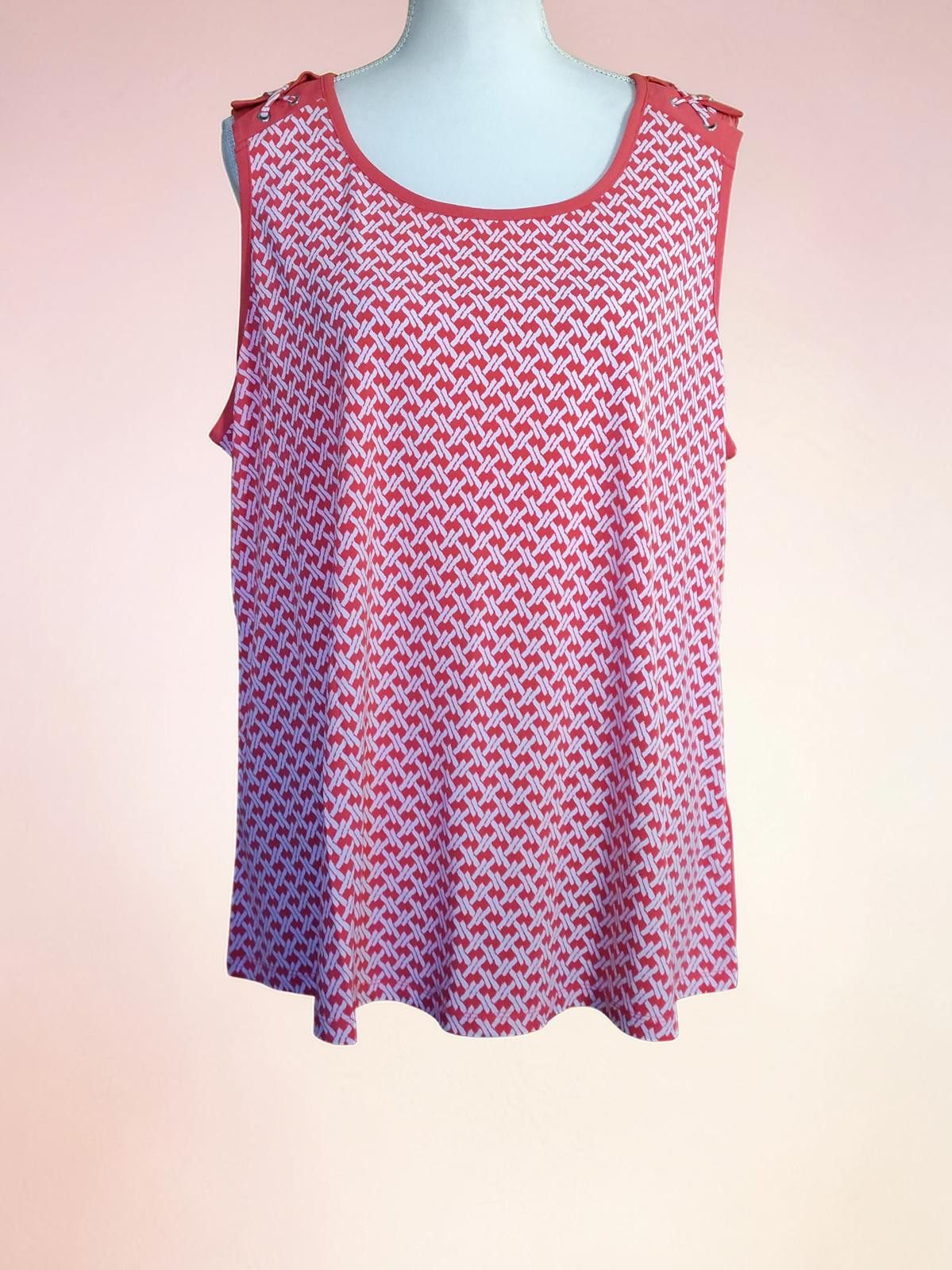 Other Susan Graver Sleeveless Blouse Size 1X Pink and Coral Size XL / US 12-14 / IT 48-50 - 3 Thumbnail