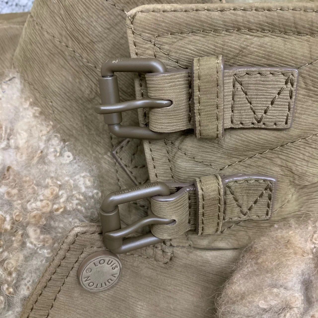 Louis Vuitton LV Brown Shearling Leather Jacket Size US XL / EU 56 / 4 - 4 Thumbnail