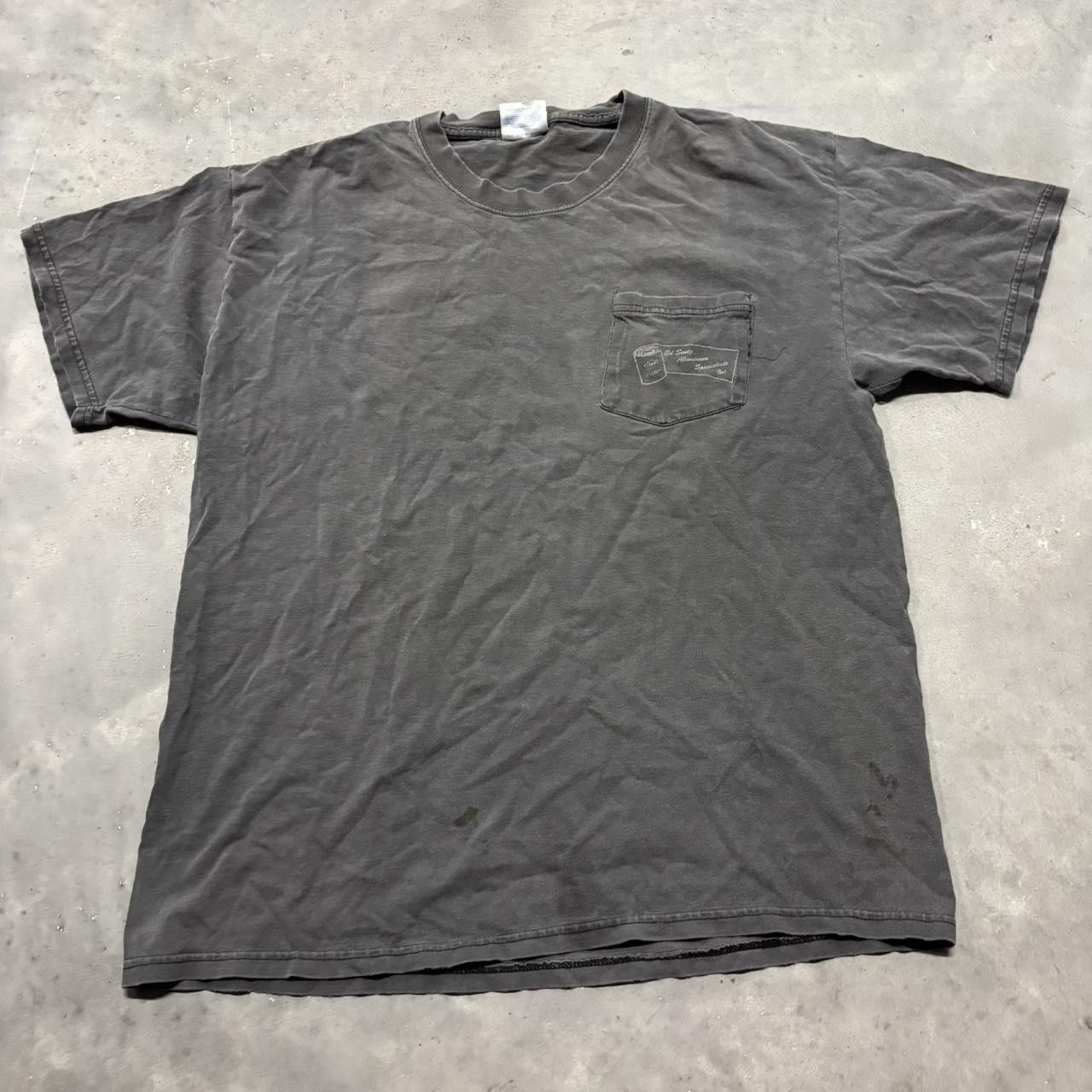 Japanese Brand × Vintage Crazy Vintage 90s Faded Black Streetwear Essential Pocket Tee! Size US L / EU 52-54 / 3 - 1 Thumbnail