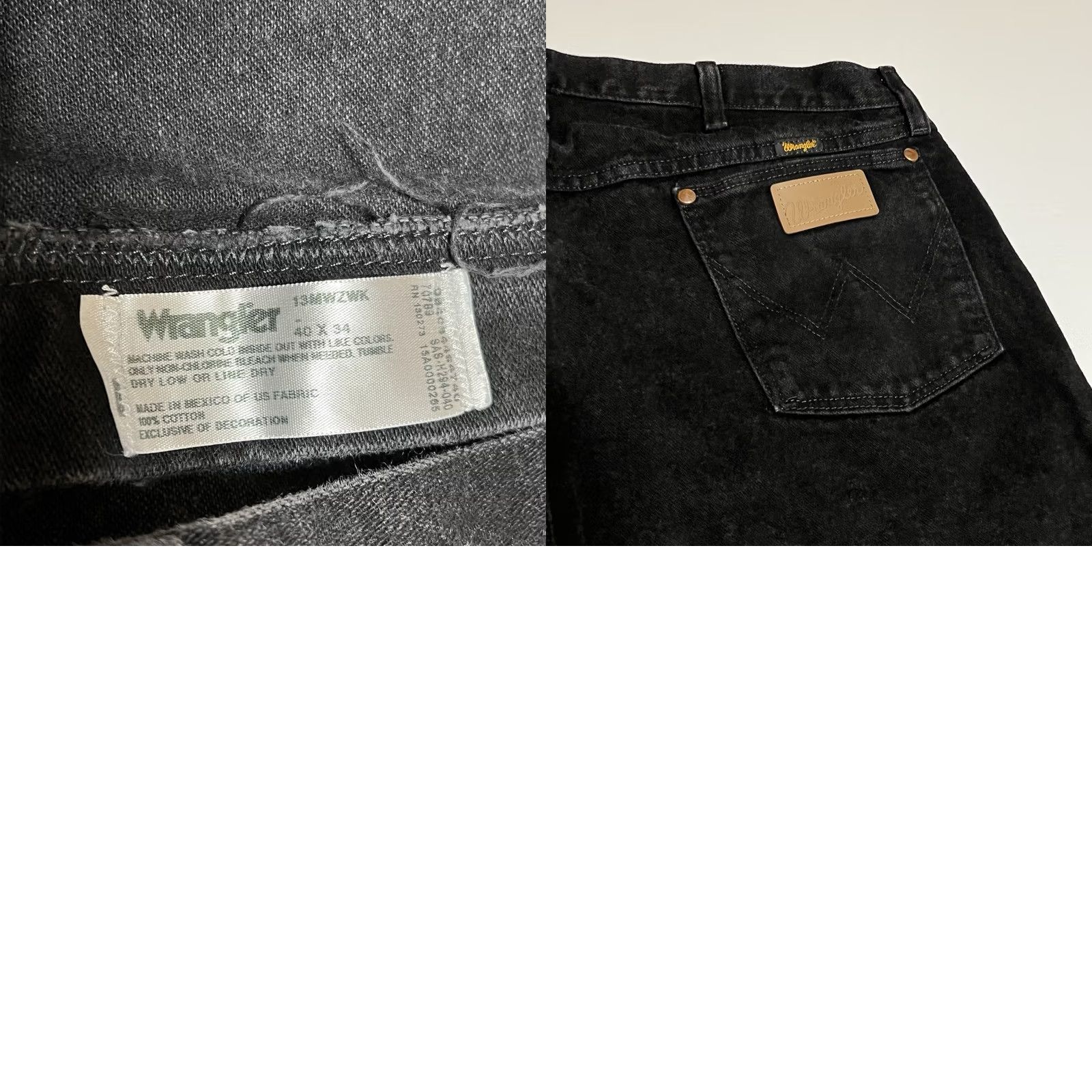 Wrangler VINTAGE Wrangler 13MWZ Black Denim Jeans Men’s 38x33 Straight 5-Pocket Zip Button Western Cowboy Cut USA Size US 38 / EU 54 - 8 Thumbnail