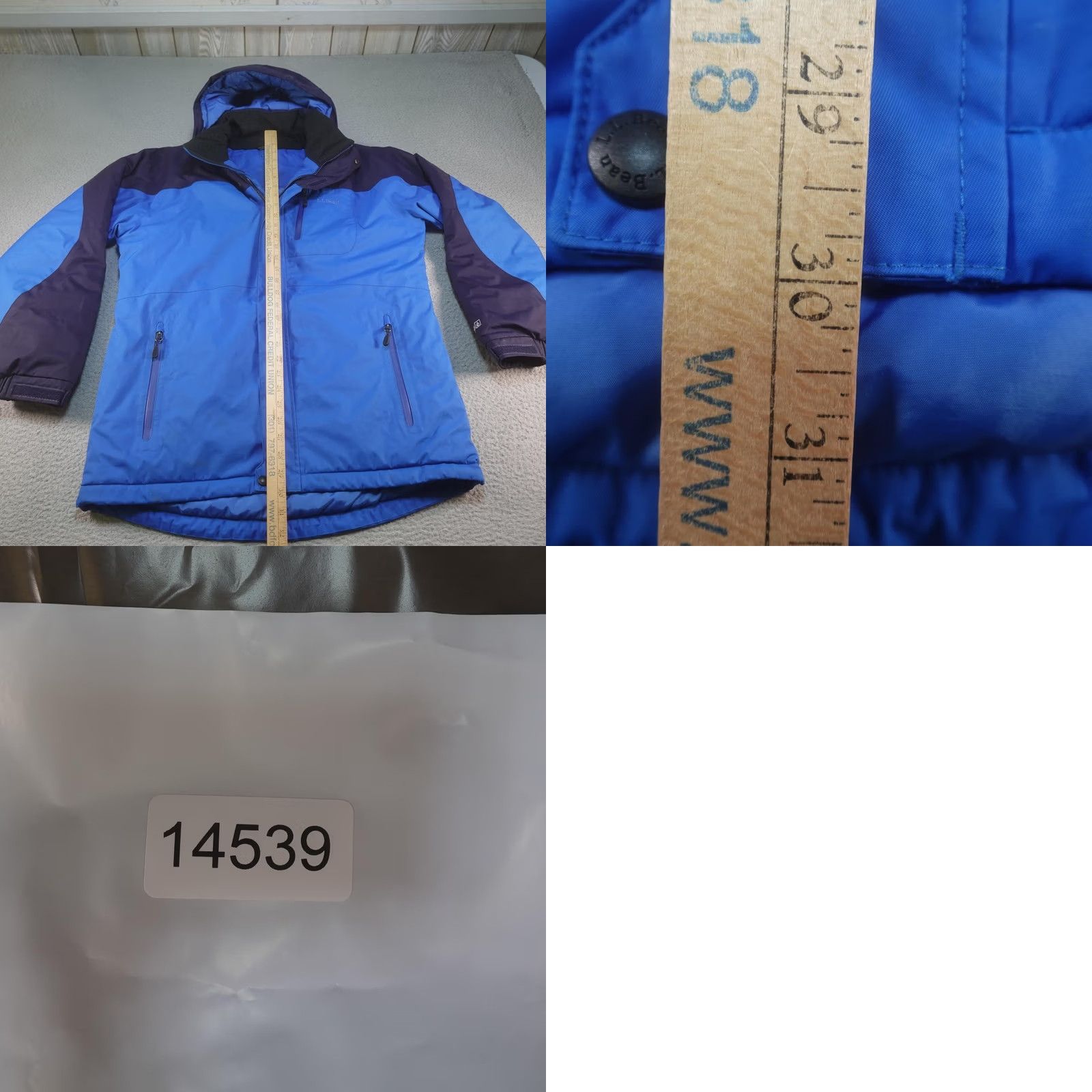 Vintage LL Bean Tek2 Jacket Mens M Blue Waterproof Hooded Insulated Parka Coat Zip Pockets Snow Winter Casual Travel Ski Hiking Night Outdoors Size US M / EU 48-50 / 2 - 8 Thumbnail