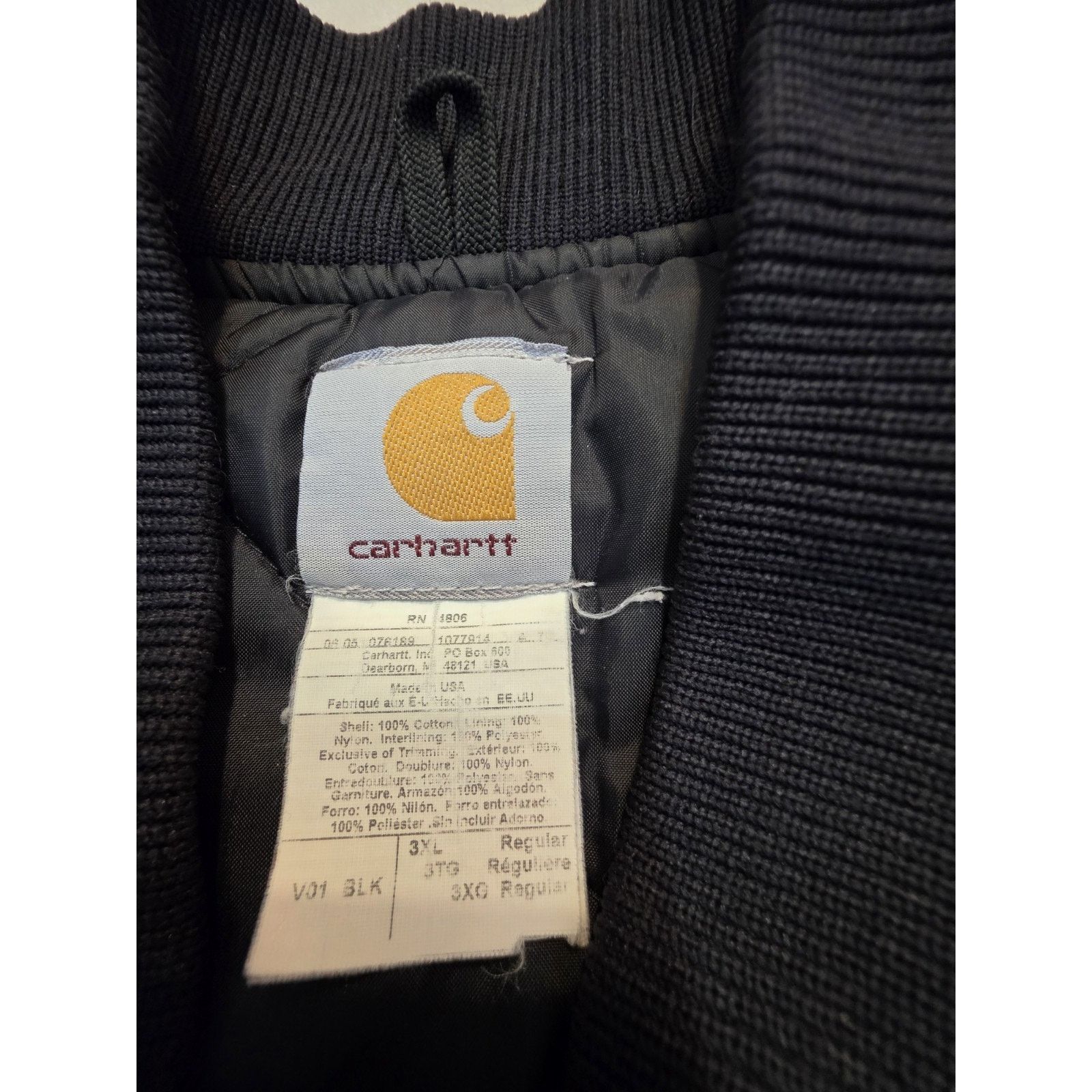 Carhartt Mens Carhartt V01 BLK Quilted Lined Work Vest Black Size 3XL Size US XXL / EU 58 / 5 - 3 Thumbnail