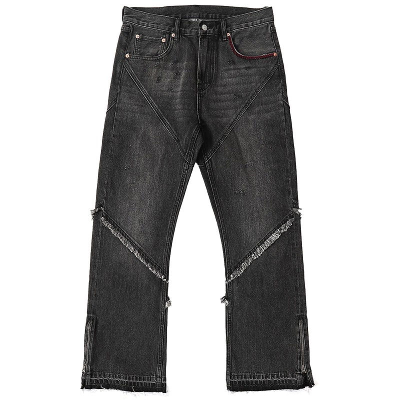 Vintage Distressed Dirty Wash Flared Pants – Narrow Cut Fringe Size US 33 - 6 Thumbnail