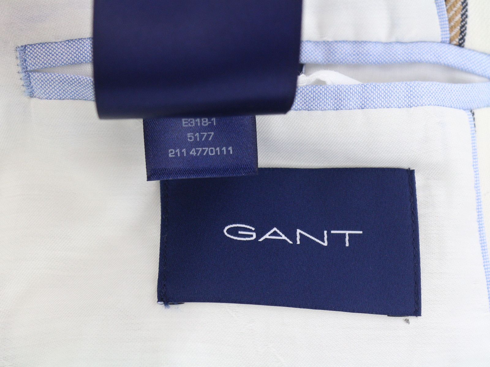 Gant STRIPE LINEN EU42 Off-White Linen Notch Blazer 85340 Size L / US 10 / IT 46 - 14 Thumbnail