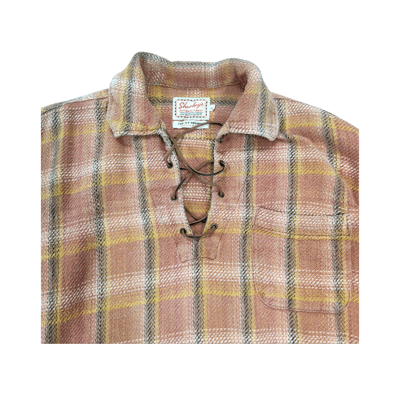 Japanese Brand Sharkey's Che-st Plaid Lace Pull-Over Flannel Shirts Size US L / EU 52-54 / 3 - 7 Thumbnail