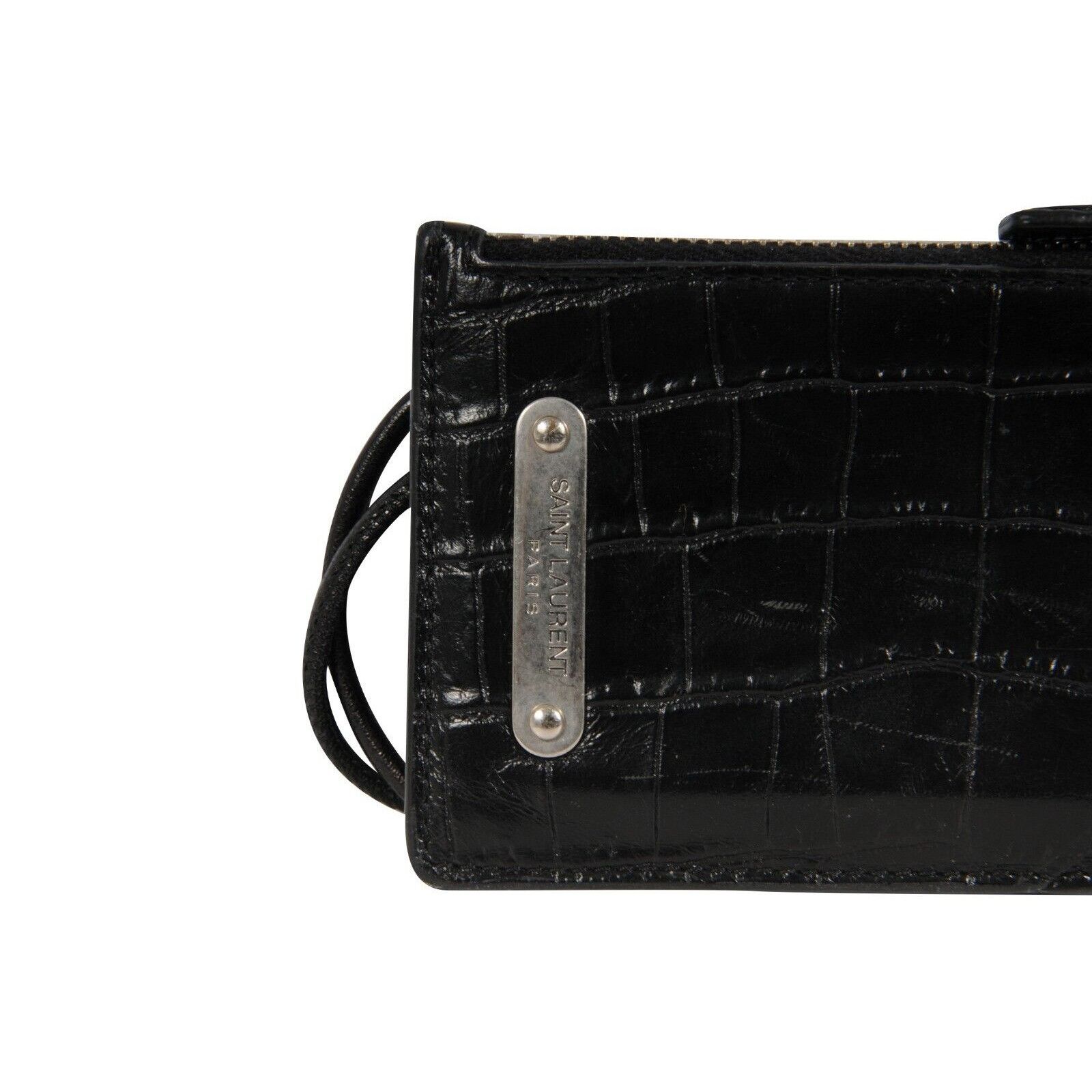 Saint Laurent Paris Embossed Crocodile Leather Wallet Card Holder Size ONE SIZE - 2 Thumbnail