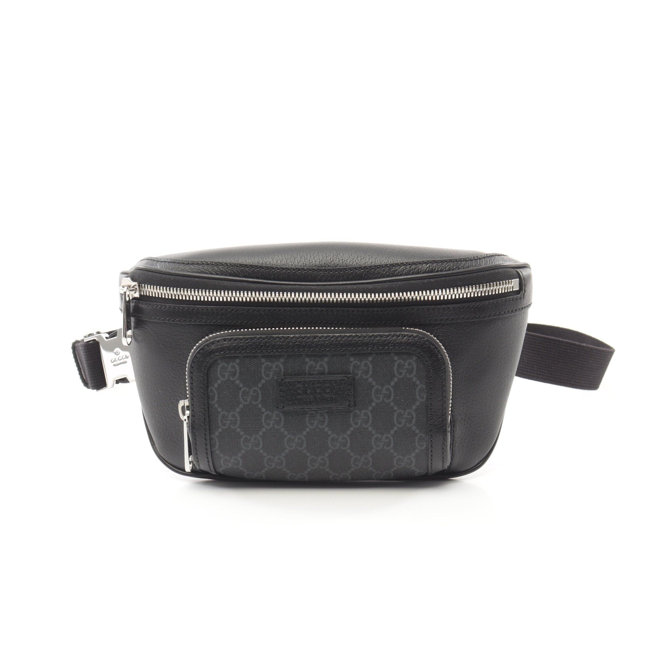 Gucci Gg Supreme Small Belt Bag Waist Body Leather Black