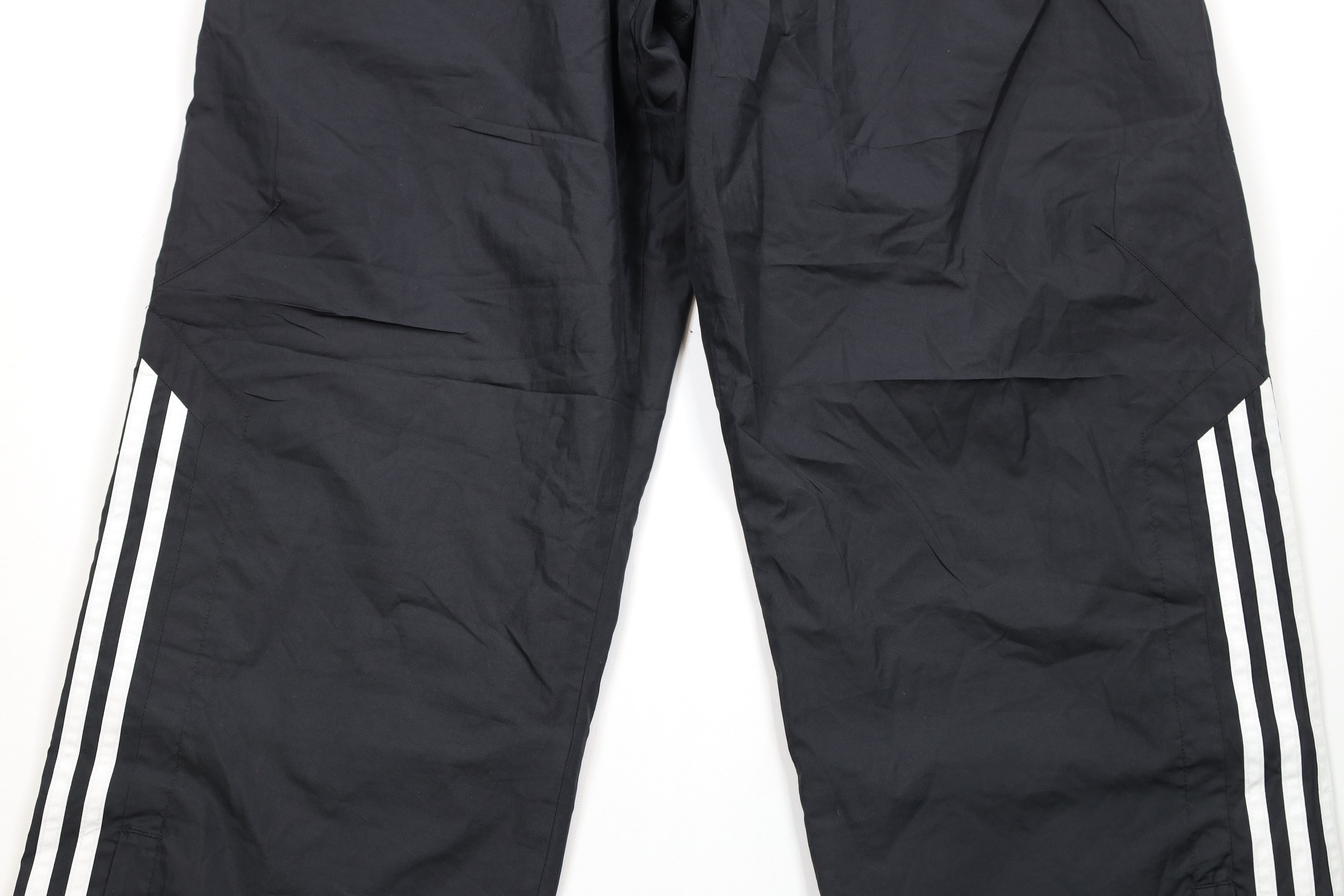 Adidas × Vintage Vintage Adidas Spell Out Striped Lined Wide Leg Pants Black Size US 34 / EU 50 - 3 Thumbnail