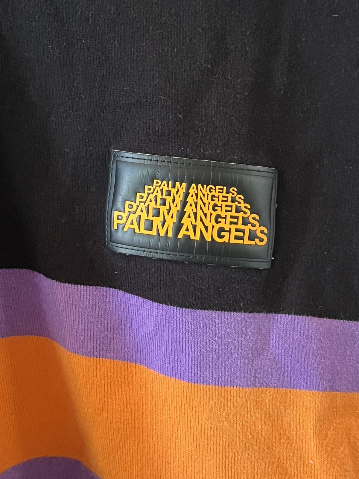 Palm Angels Palm Angels black rugby shirt w orange & purple stripes Size US M / EU 48-50 / 2 - 3 Thumbnail
