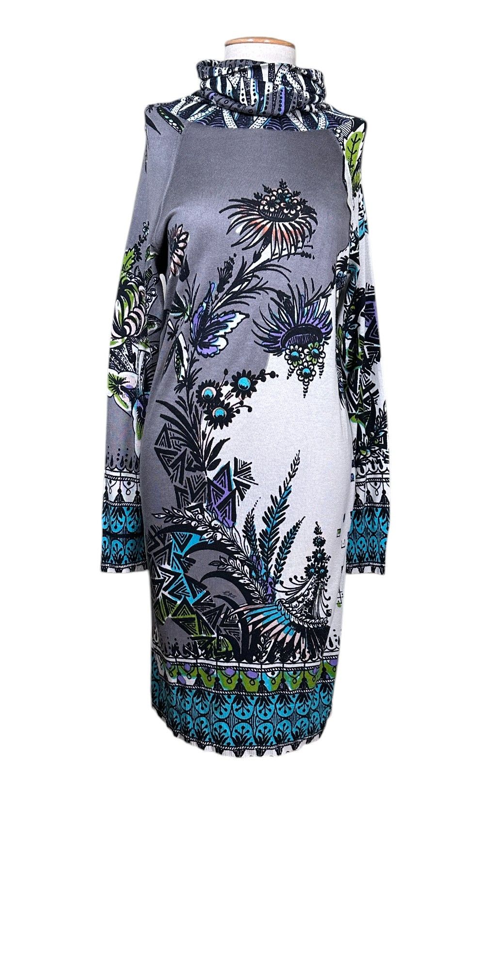 Etro Cashmere Silk Midi Dress Size L / US 10 / IT 46 - 1 Thumbnail