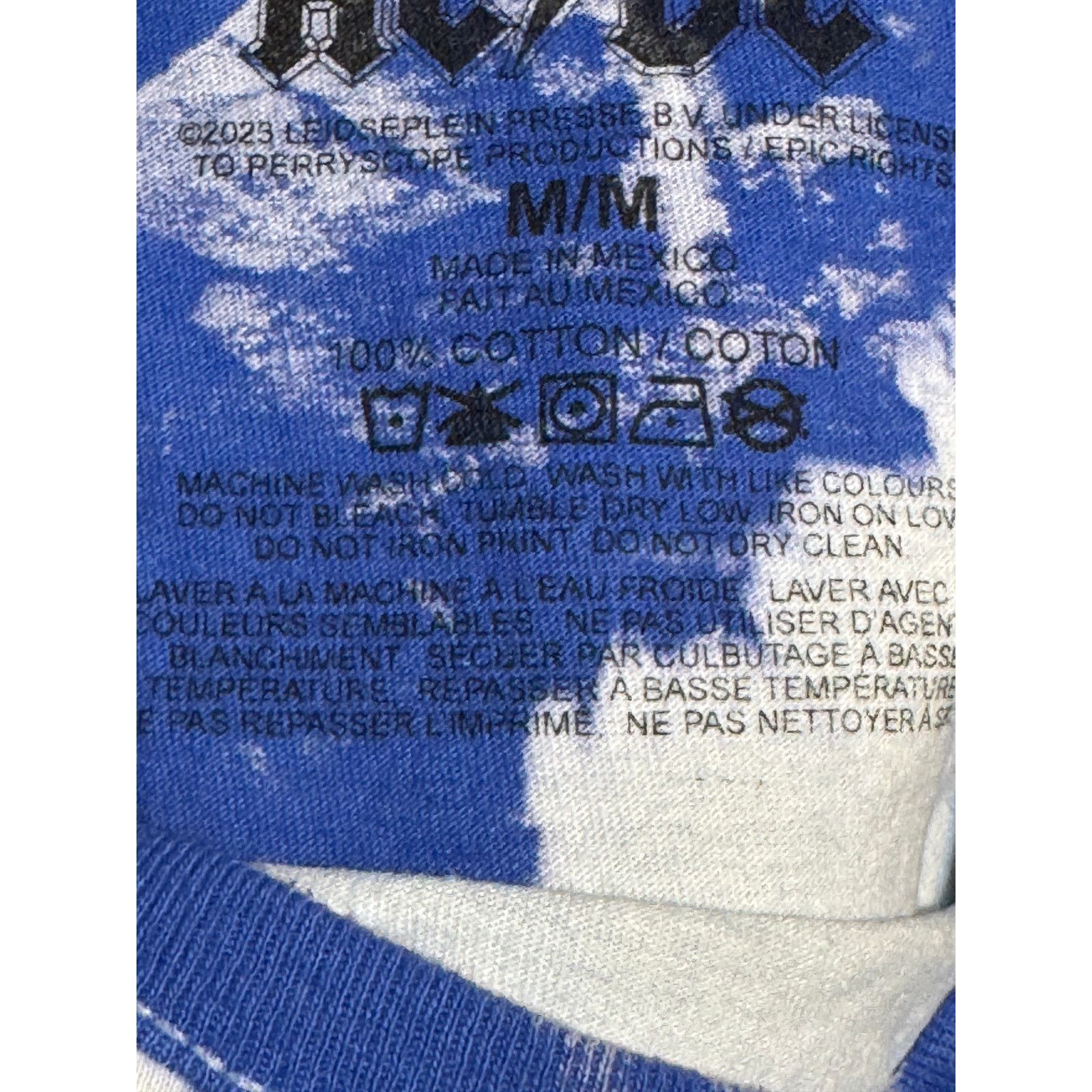 Unknown London ACDC Money Talks Tie-Dye T-Shirt Blue and White Size Medium Size US M / EU 48-50 / 2 - 5 Thumbnail