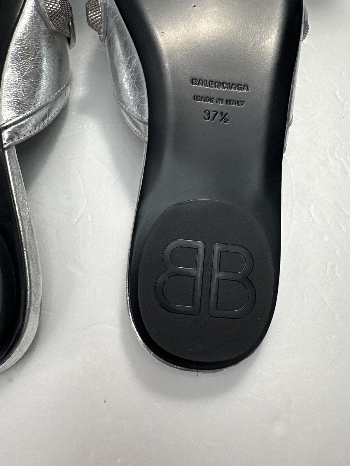 Balenciaga BALENCIAGA Cagole embellished metallic sandals Size US 7.5 / IT 37.5 - 9 Thumbnail
