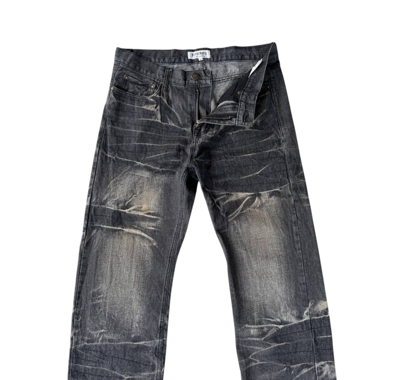 LOWBOX Archival LOWBOX Distressed Mud-Wash Denim Faded Black Grunge Size US 32 / EU 48 - 8 Thumbnail