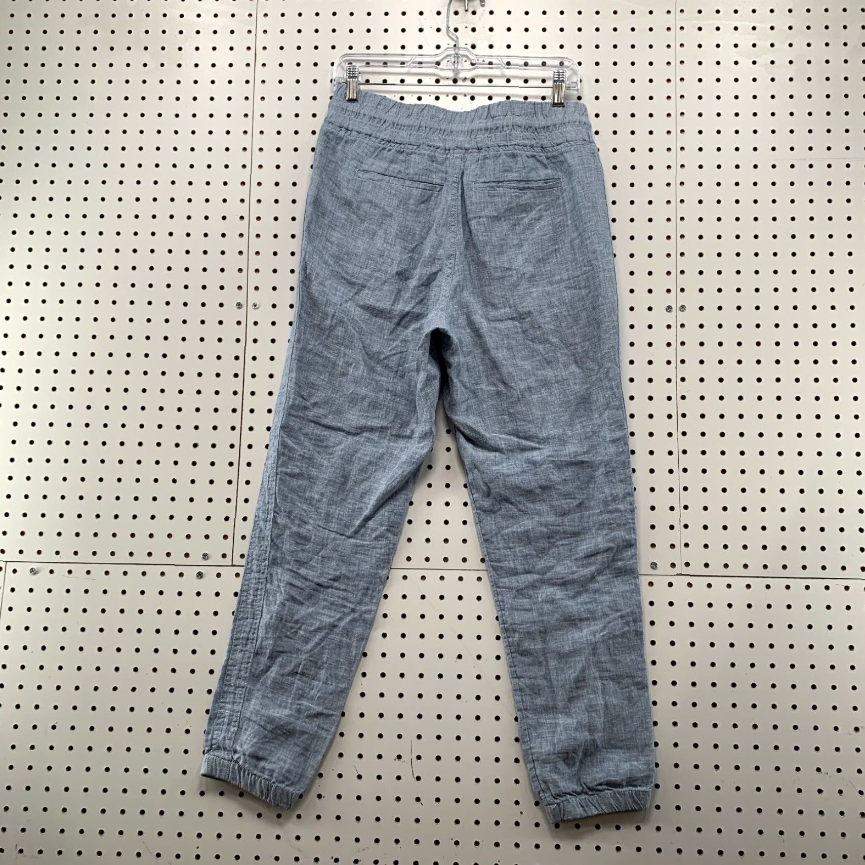 Athleta VINTAGE Athleta Cabo Linen Jogger Womens 6 Blue Elastic Waist Pockets Drawstring 30x26.5 Size 28" / US 6 / IT 42 - 5 Thumbnail