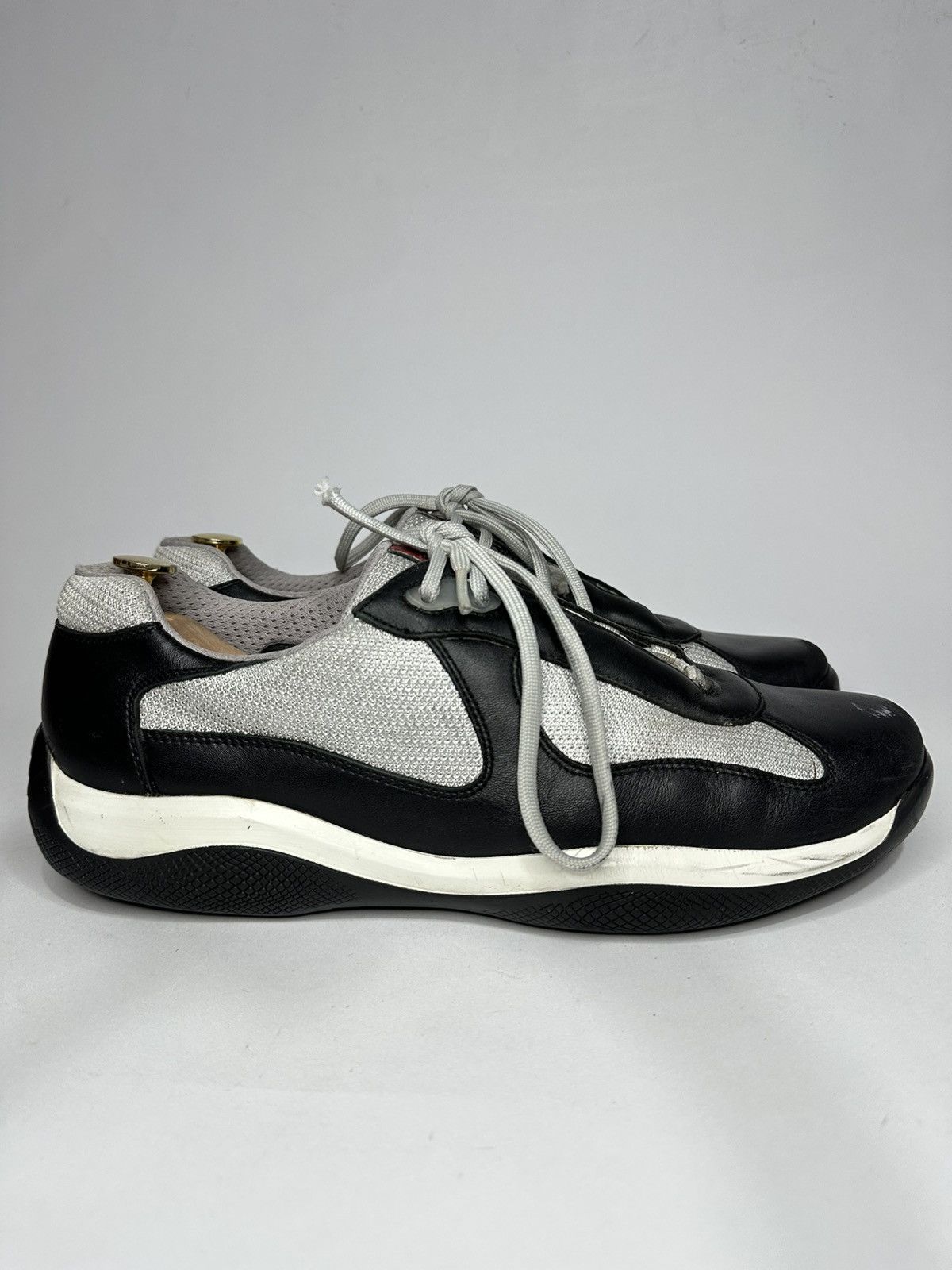 Prada Prada America’s Cup Black Leather And Grey Mesh Sneakers. Size US 11.5 / EU 44-45 - 1 Thumbnail