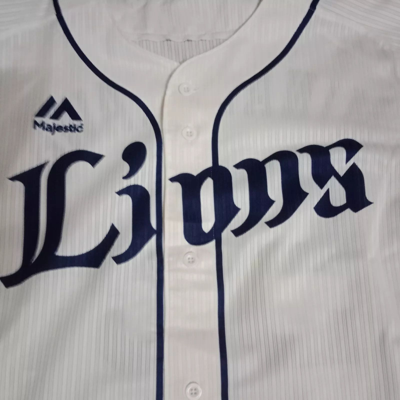 MLB × Majestic Seibu Lions Game Used NPB Japan Baseball Jersey Size US L / EU 52-54 / 3 - 2 Thumbnail