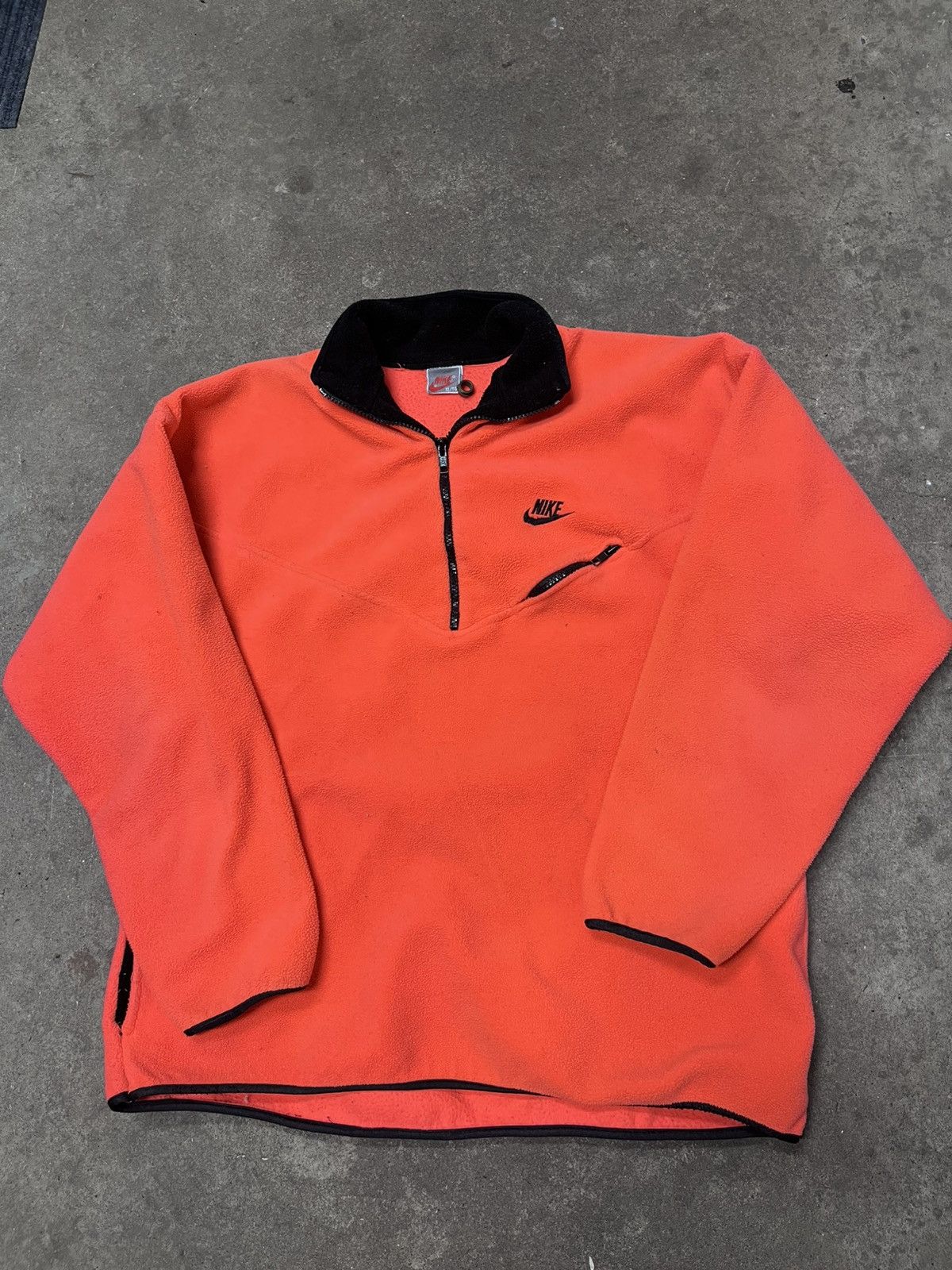 Nike Vintage Nike Quarter Zip Orange 90’s Fleece Zip Sweater RARE Size US L / EU 52-54 / 3 - 1 Thumbnail