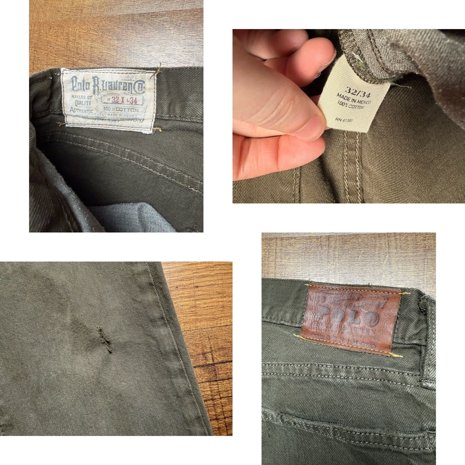 Polo Ralph Lauren Polo Ralph Lauren Varick Slim 625 Dark Olive Jeans 100% Cotton Men’s 32X34 Slim 5-Pocket Denim Jeans Mens Regular Green Size US XS / EU 42 / 0 - 8 Thumbnail