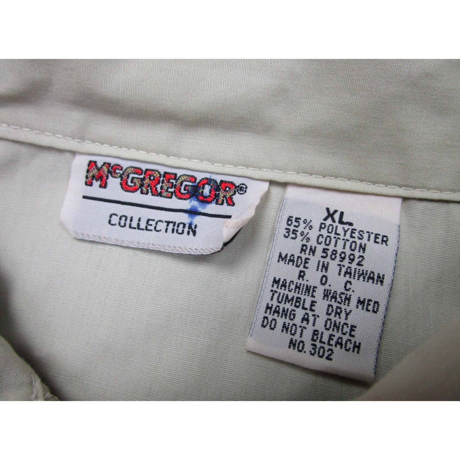 McGregor VINTAGE McGregor Jacket Mens XL Beige Brown Windbreaker 1/4 Zip Collared Lightweight Pockets Logo Zipper 70s Pullover Size US XL / EU 56 / 4 - 7 Thumbnail