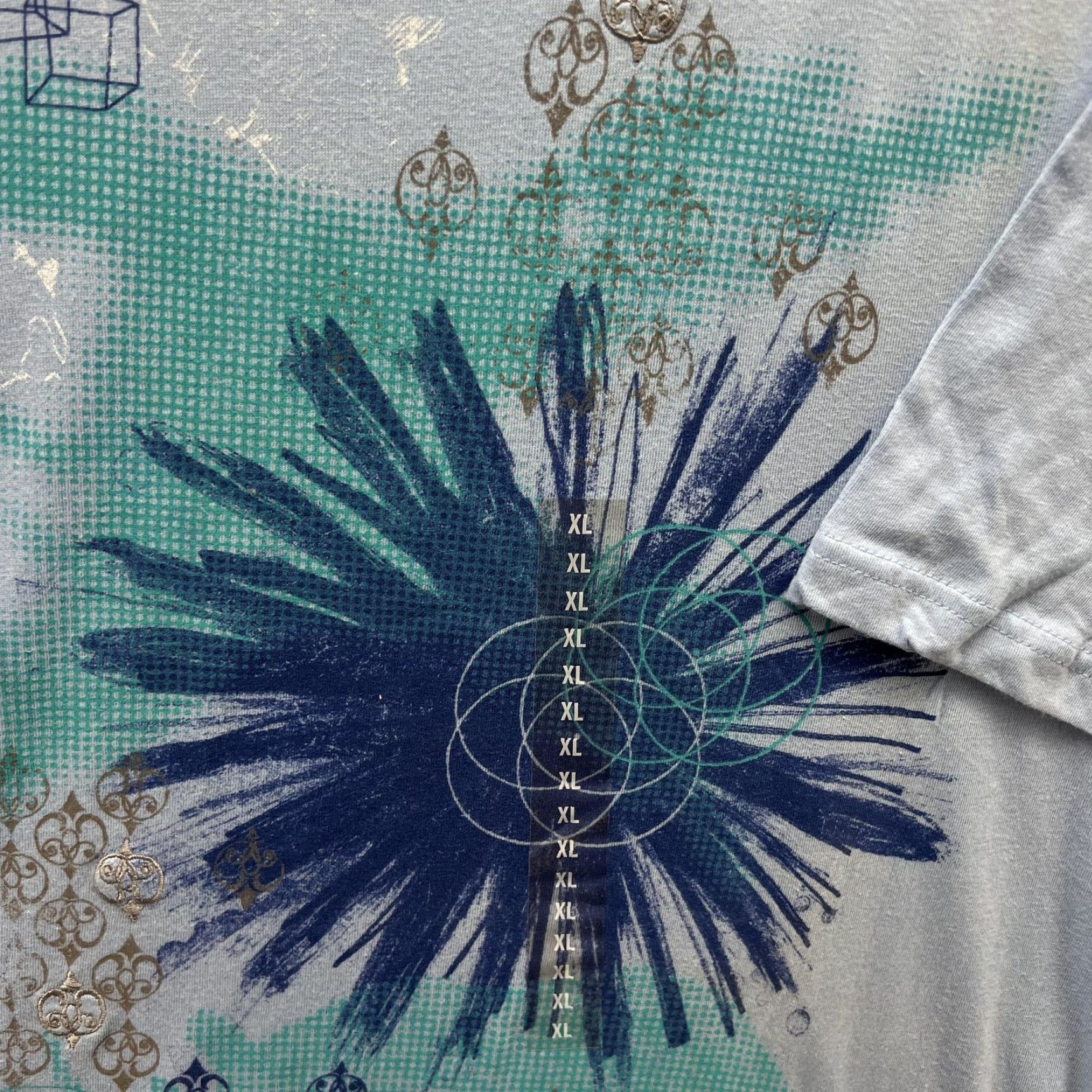 DKNY DKNY Jeans Shirt Mens XL Blue Abstract Graphic Tee Tagless Crew Neck Cotton Short Sleeve Graphic Print Mens XL Blue Abstract Graphic Tee Size US XL / EU 56 / 4 - 7 Thumbnail