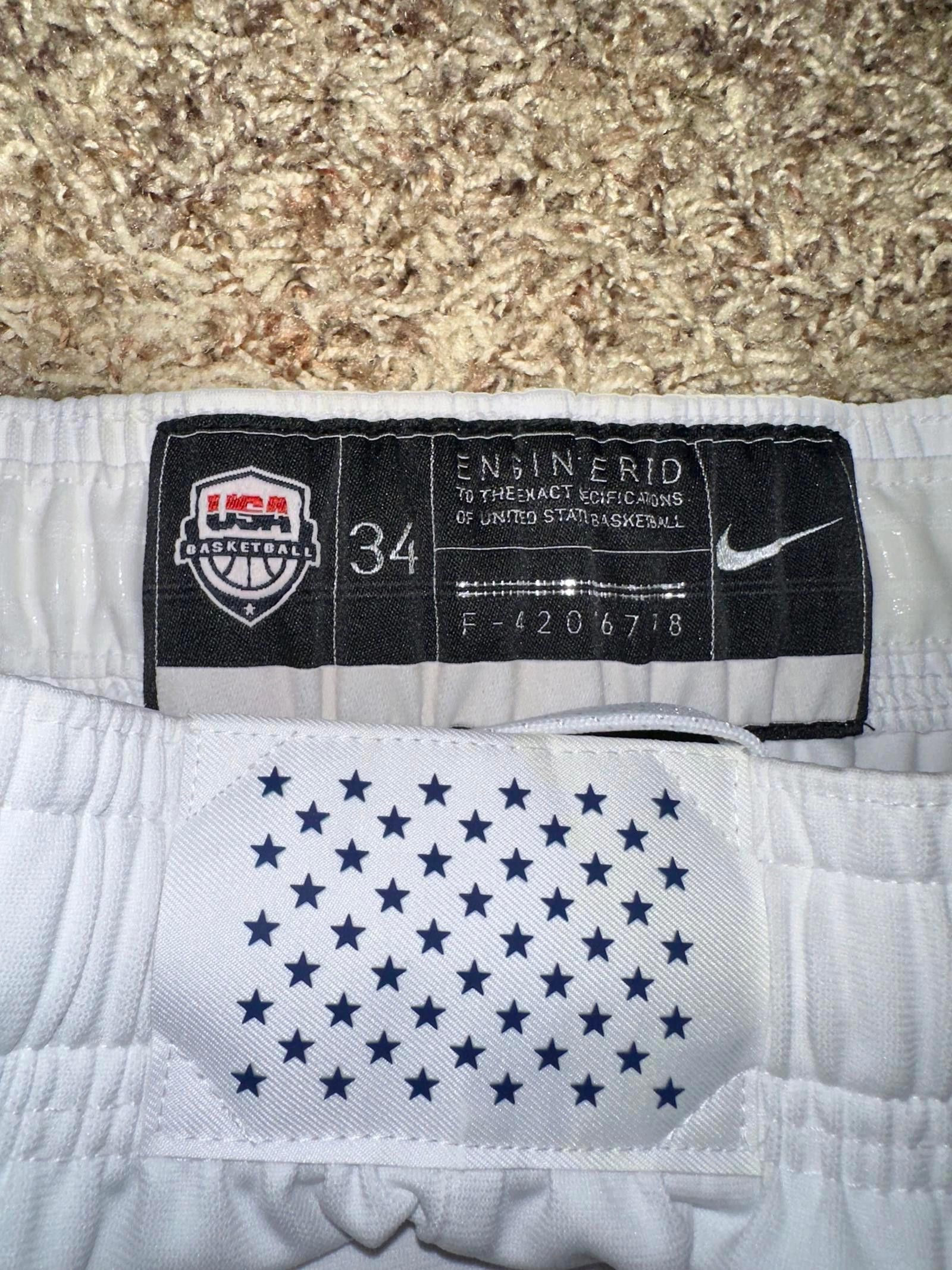 Nike Nike Men's Basketball Team USA Authentic Tokyo Home White Short Sample Size US 34 / EU 50 - 4 Thumbnail