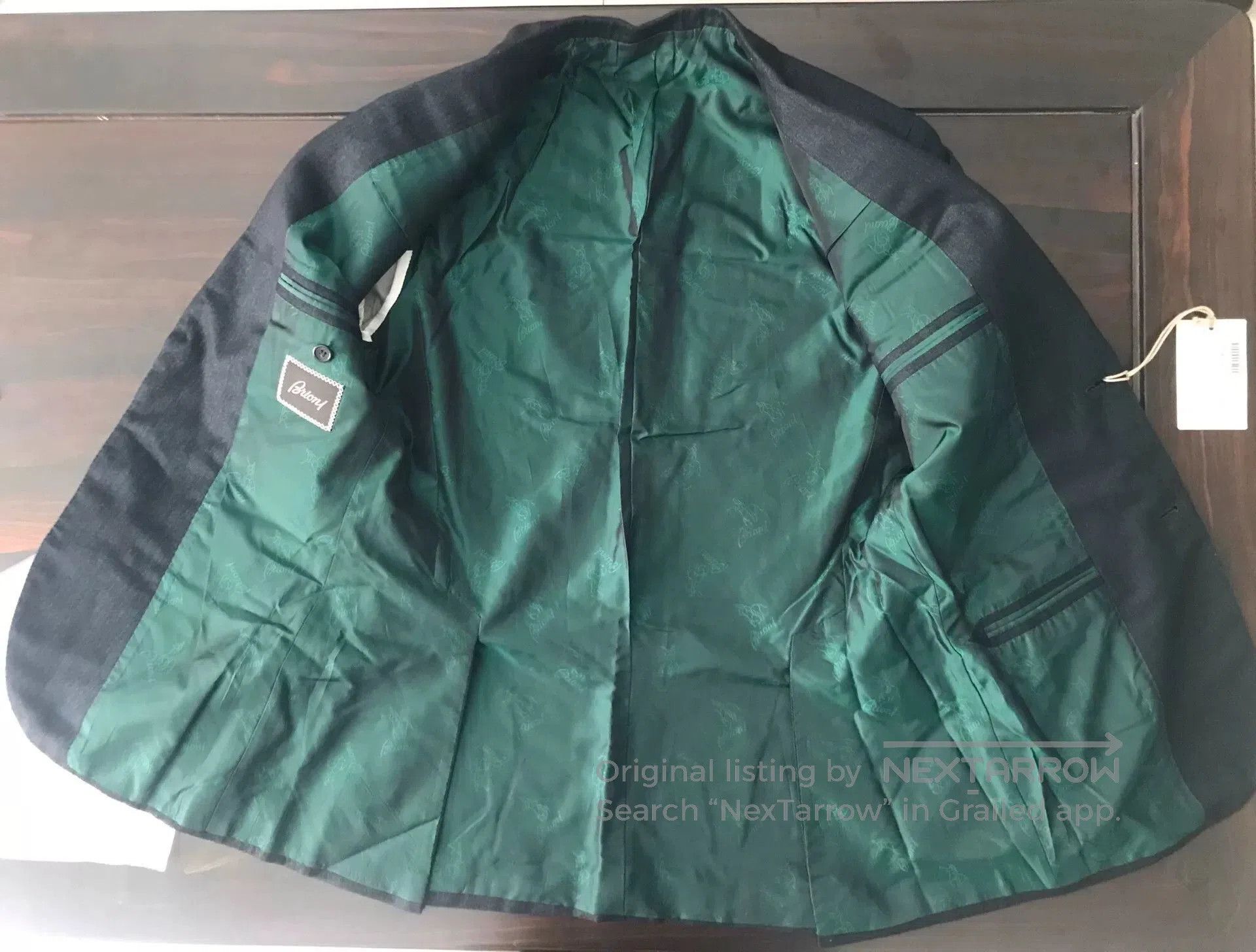 Brioni brioni cashmere silk suit jacket black green. Size US L / EU 52-54 / 3 - 6 Thumbnail