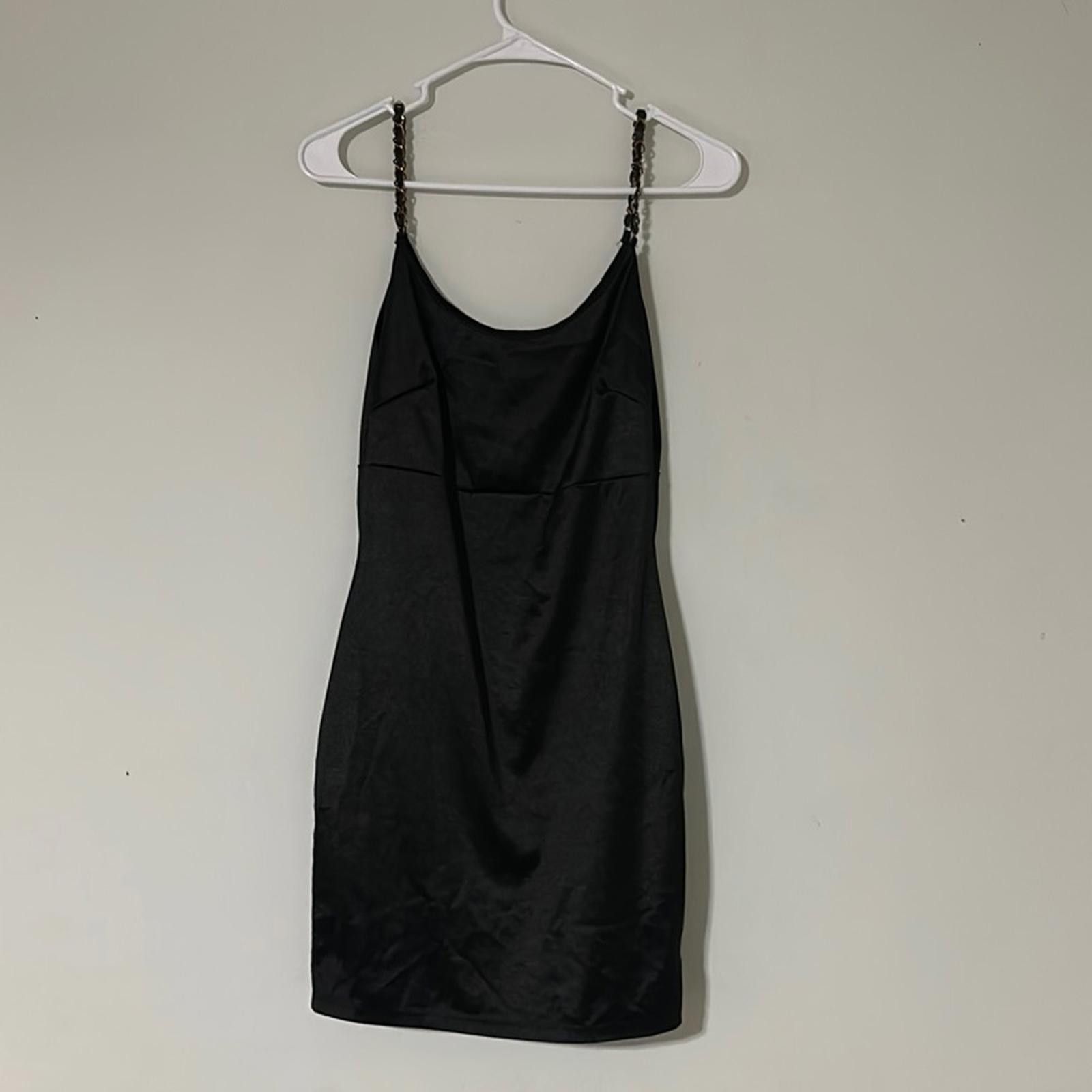 Designer Lovely Day Black Satin Dress Size M / US 6-8 / IT 42-44 - 1 Thumbnail
