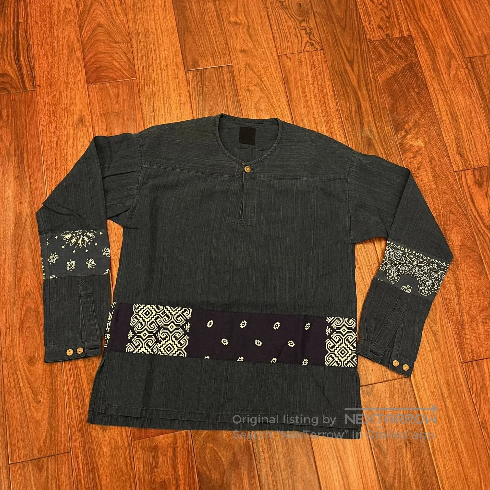 Visvim Visvim ICT Kerchief Border Tunic Navy. Size US S / EU 44-46 / 1 - 1 Thumbnail