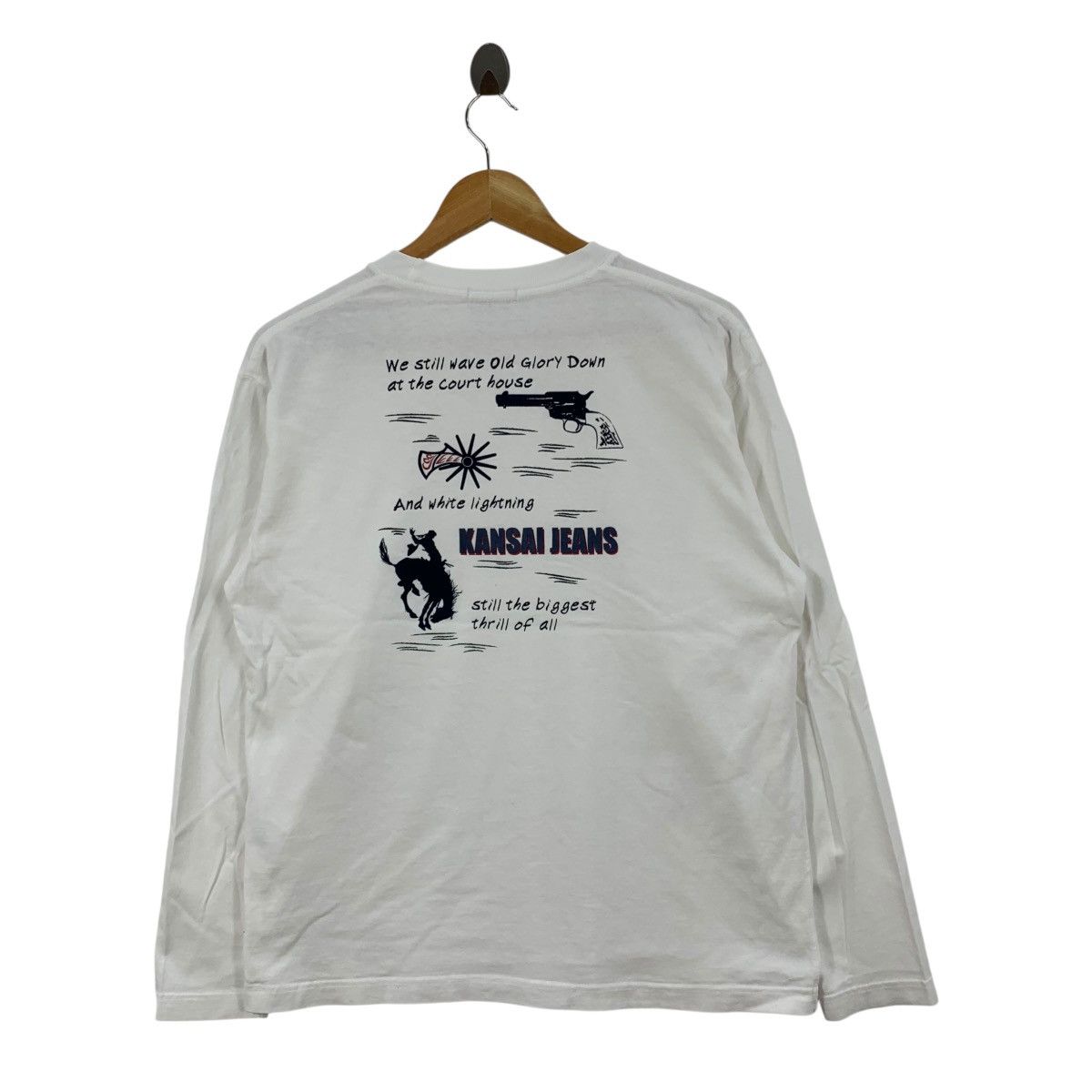 Japanese Brand KANSAI JEANS Cowboy Japanese Brand Back Hit Tshirt Size US M / EU 48-50 / 2 - 1 Thumbnail