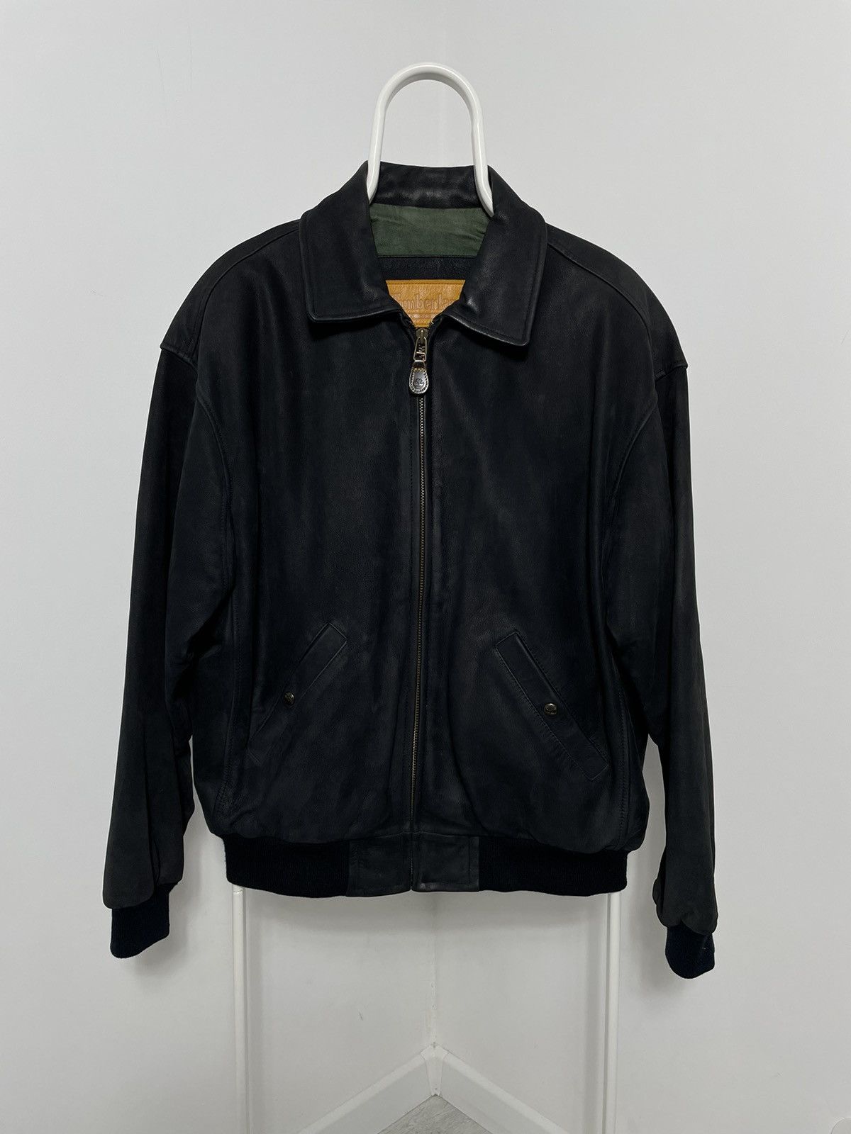 Timberland × Vintage Timberland Leather Black Bomber Weather-gear Size US L / EU 52-54 / 3 - 3 Thumbnail