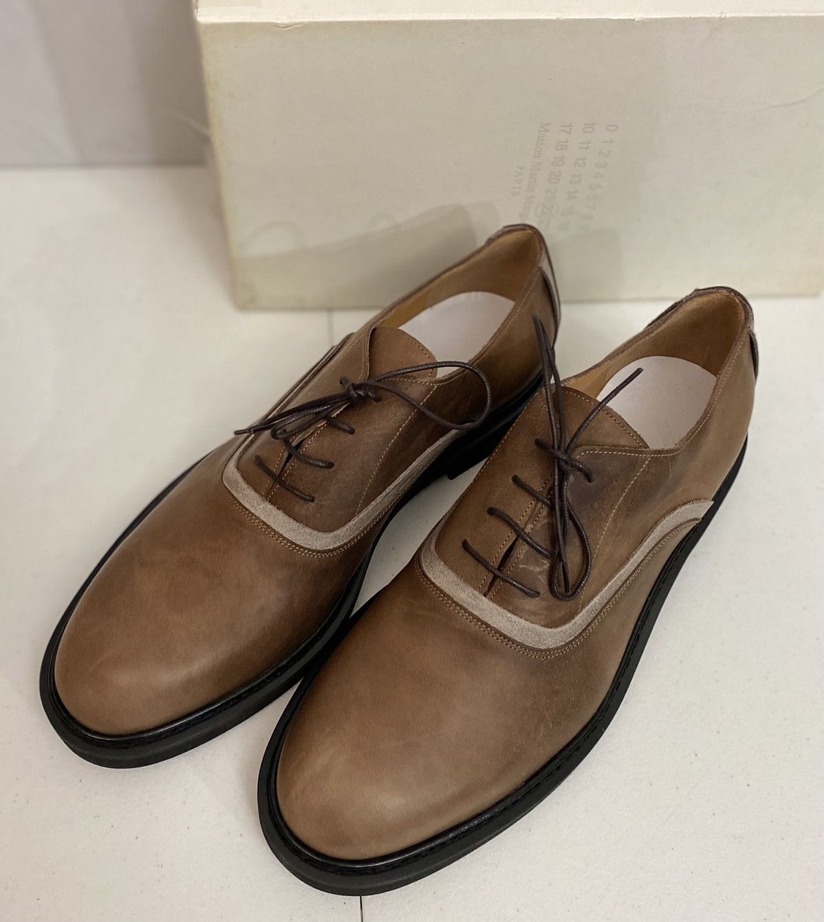 Maison Margiela Maison Margiela 22 🇮🇹 Brown Leather Suede Trim Oxfords 13 New Size US 13 / EU 46 - 11 Thumbnail