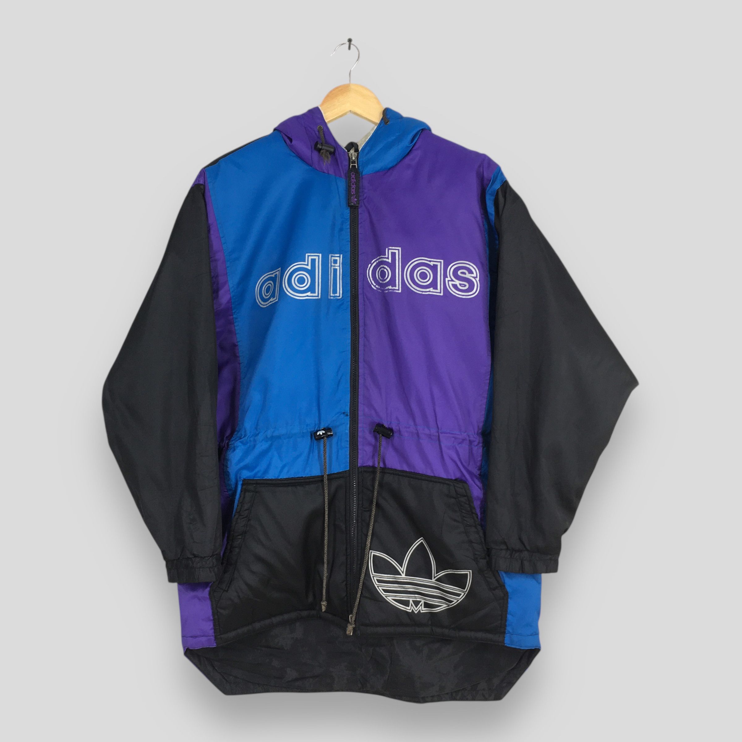 90s  トラックジャケット ユーロヴィンテージトレフォイル Y2K Adidas Y2K Adidas RUN DMC Trefoil ™️ Logo Bomber Hoodie | Grailed