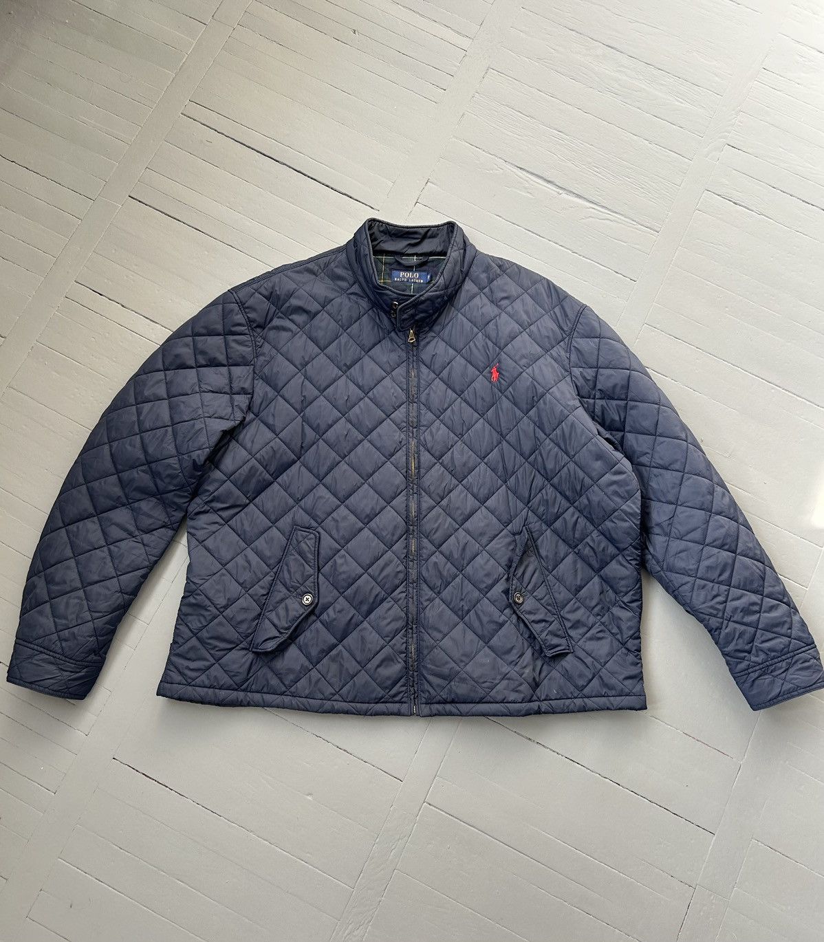 Image of Polo Ralph Laurent Quilted Jacket in Navy, Men's (Size 2XL)