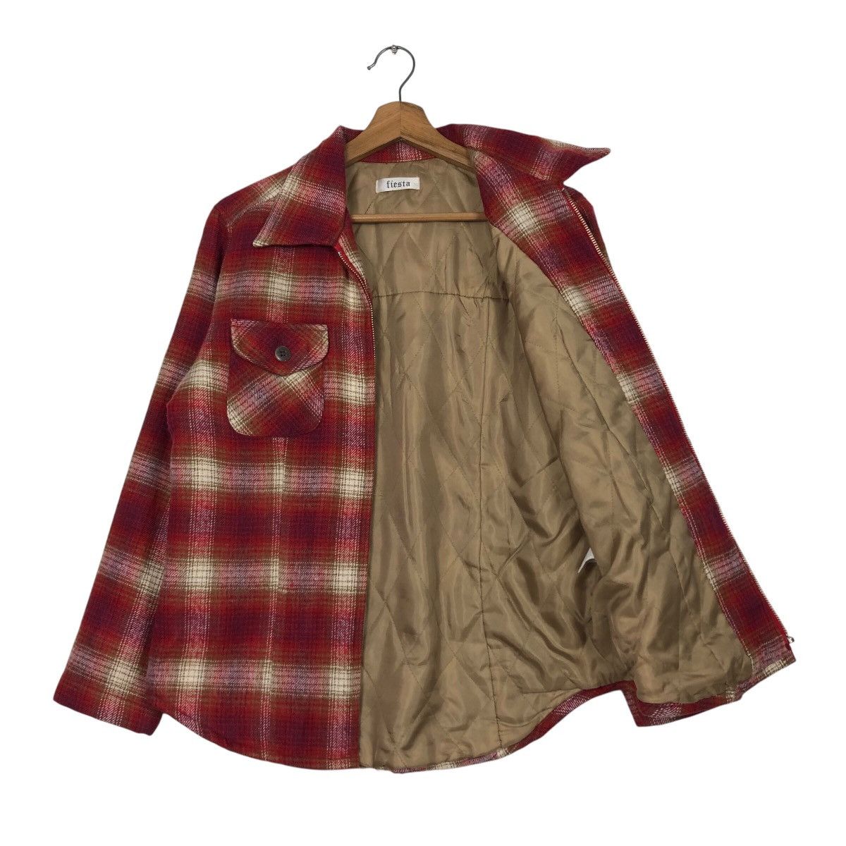 Japanese Brand 📌Vintage Zipper Flannel Jacket Worker Fiesta Tartan Design Size US M / EU 48-50 / 2 - 12 Thumbnail