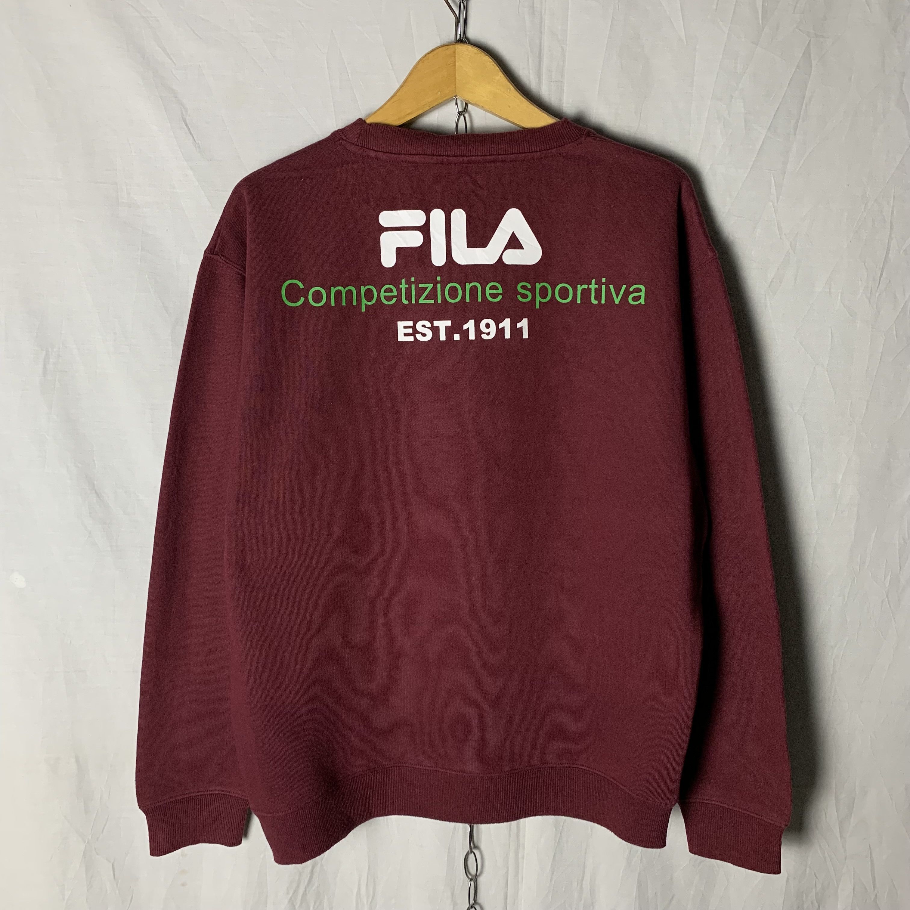 Fila Fila Burgundy Sweatshirt Crewneck Size US L / EU 52-54 / 3 - 1 Thumbnail
