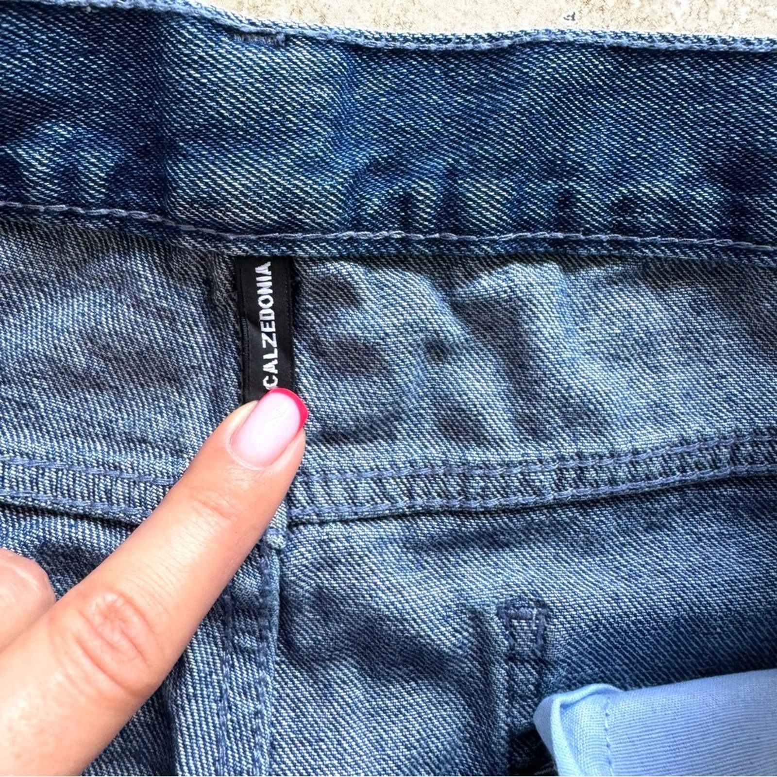 Calzedonia CALZEDONIA Blue Cropped Jeans with Crystals, Size S Size 33" - 5 Thumbnail