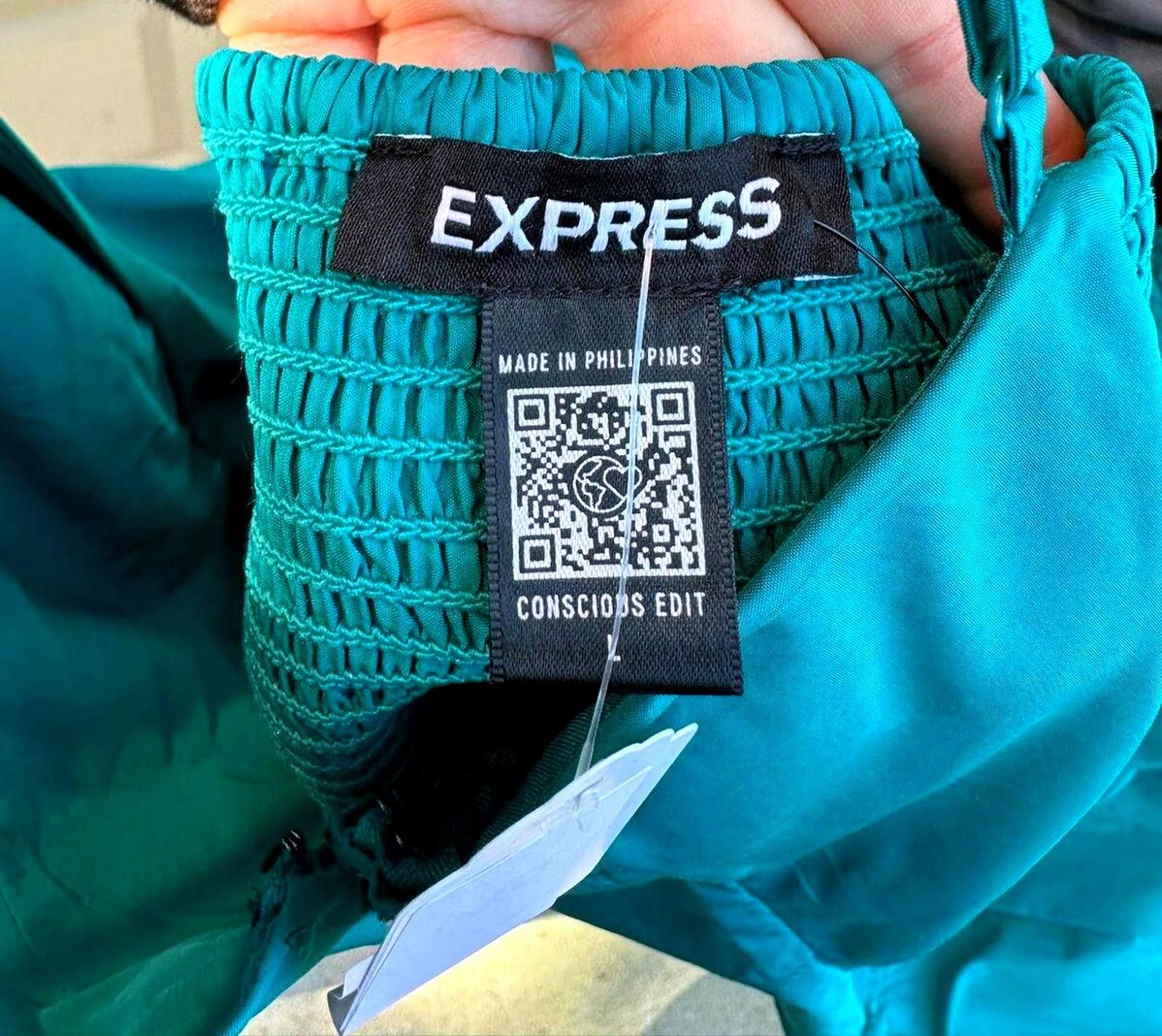 Express Express Teal Maxi Dress With Spaghetti Straps & Tiered Skirt Size L / US 10 / IT 46 - 2 Thumbnail